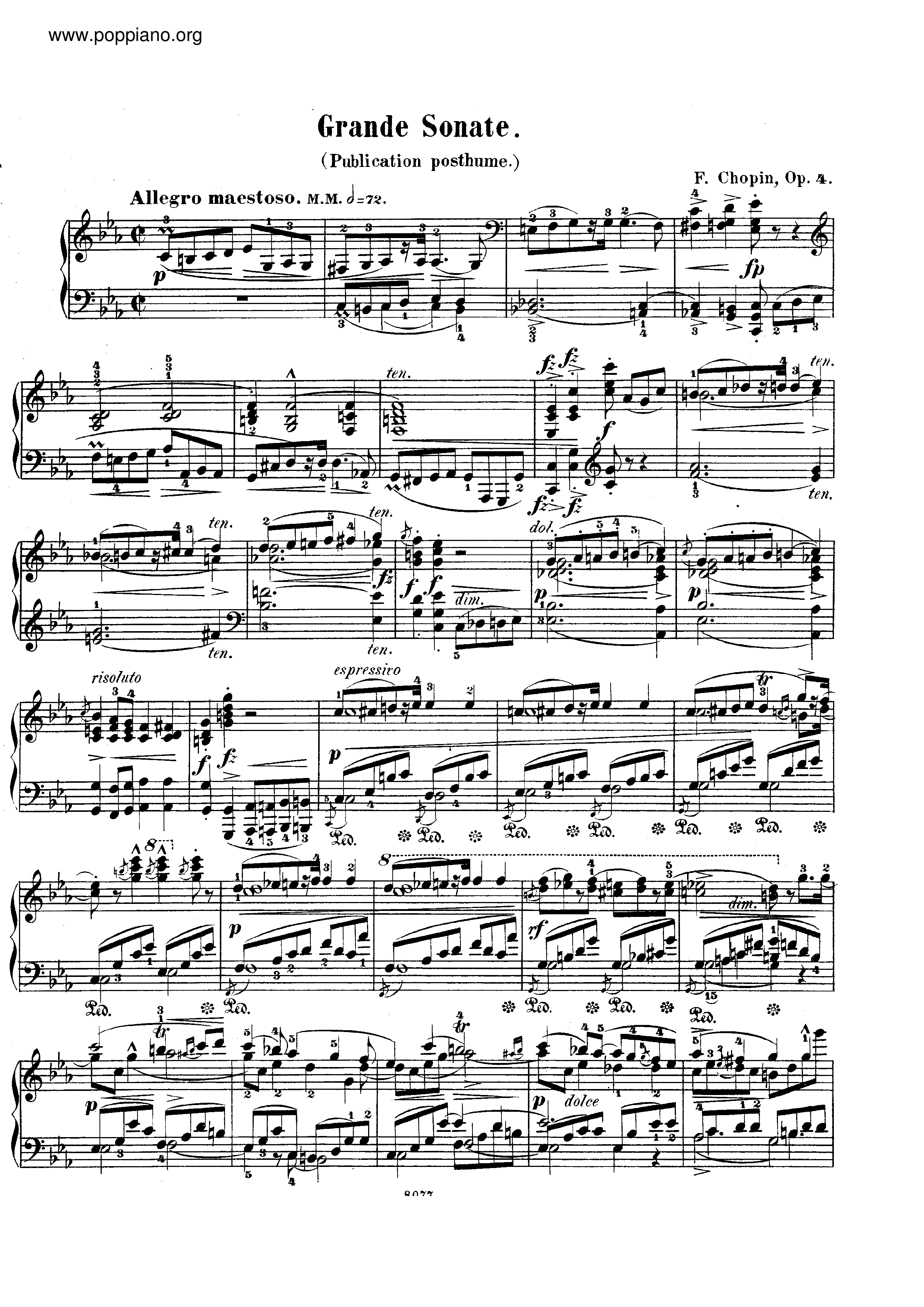 Sonata No. 1 in c minor, Op. 4琴譜