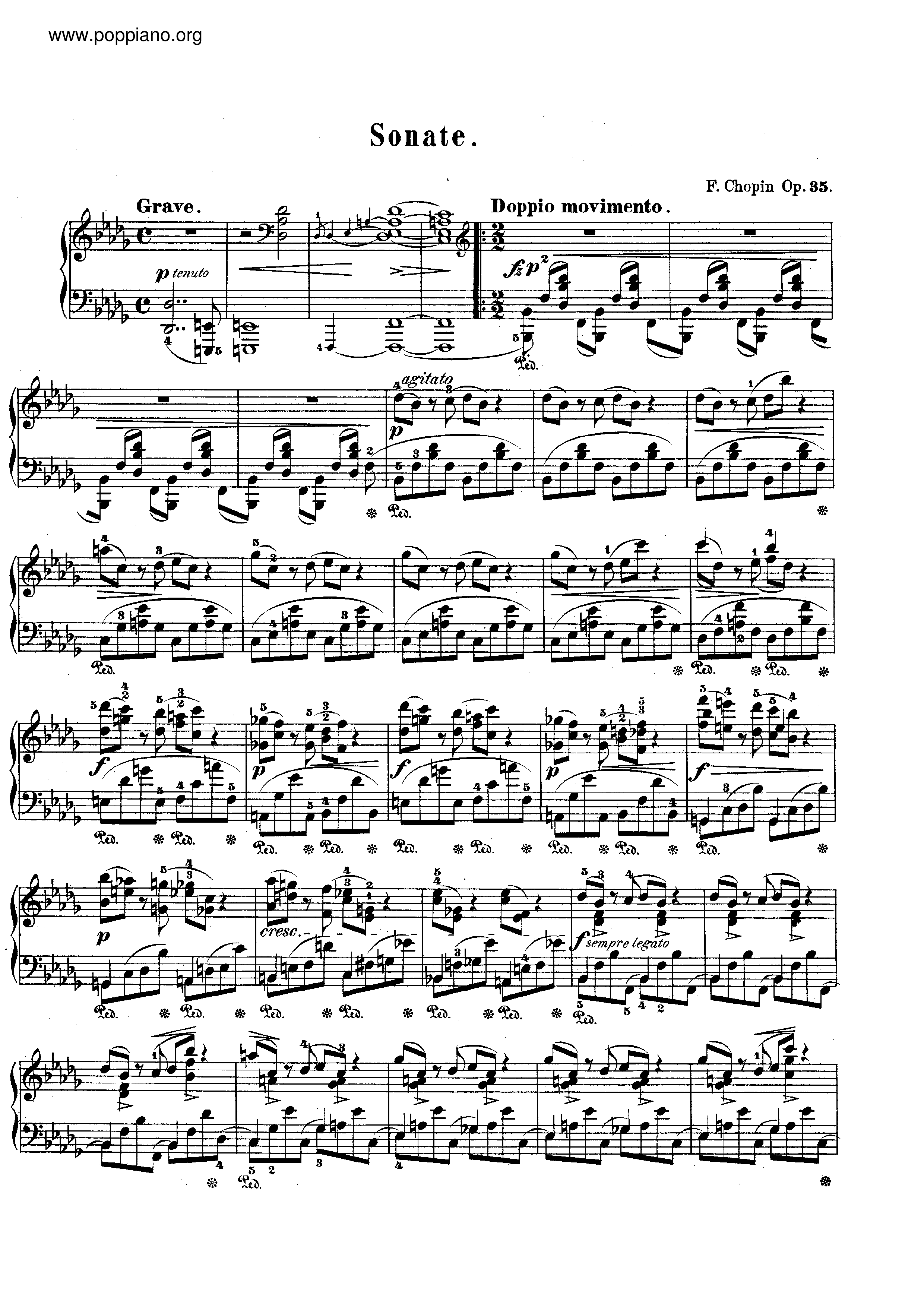 Sonata No. 2 in b flat minor, Op. 35 Score