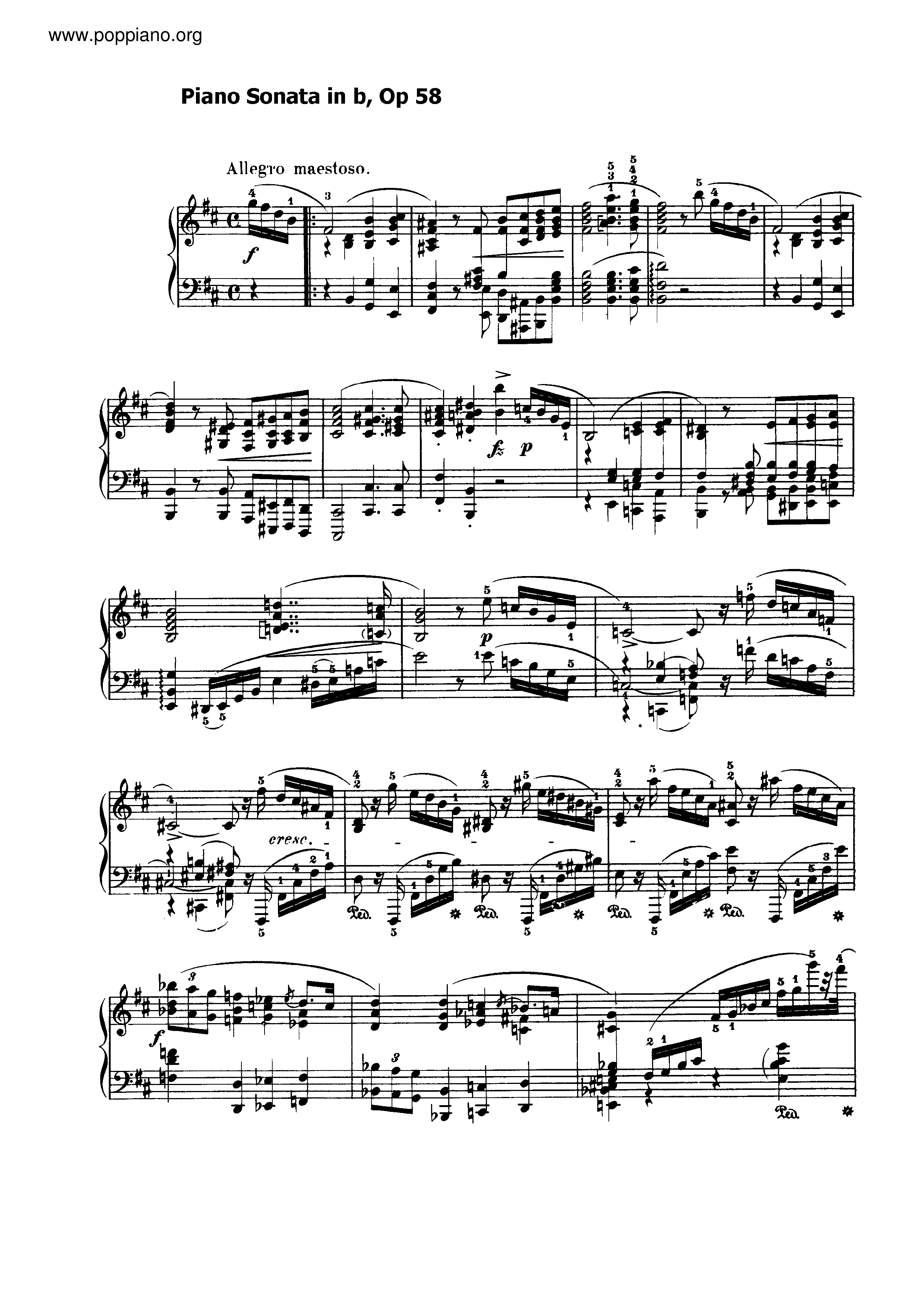 Sonata No. 3 in b minor, Op. 58琴谱