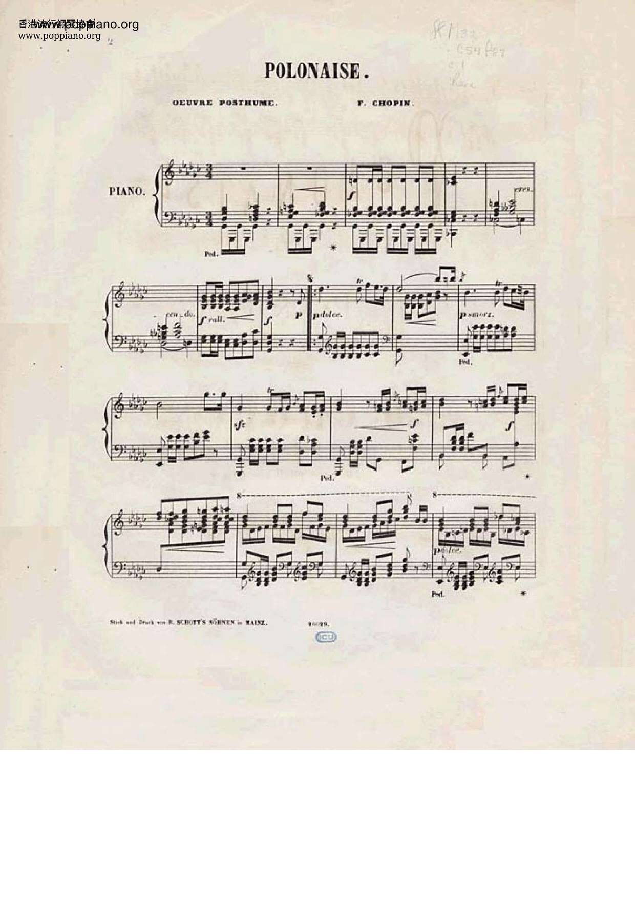Polonaise in G-flat Major琴谱