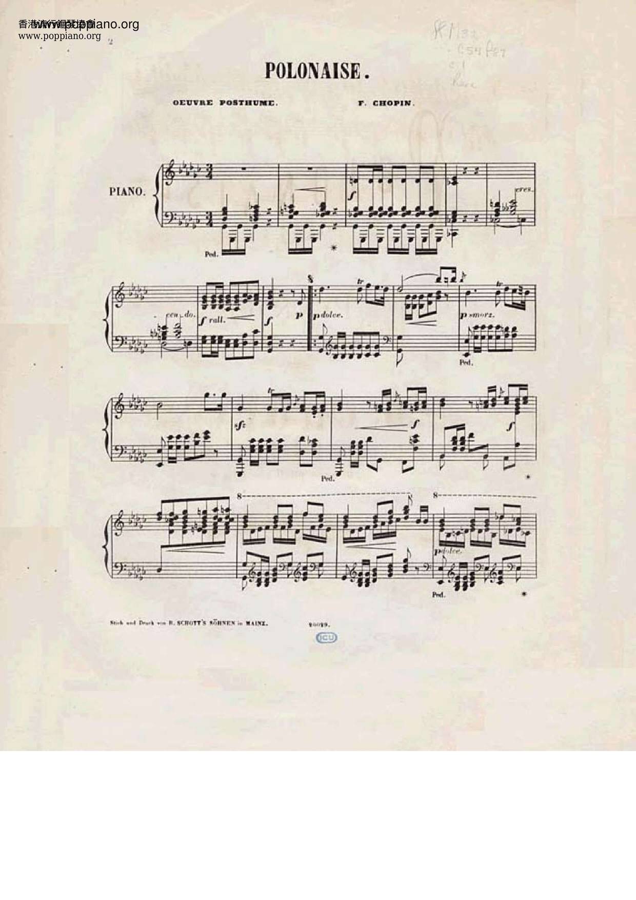 Polonaise in G-flat Major Score