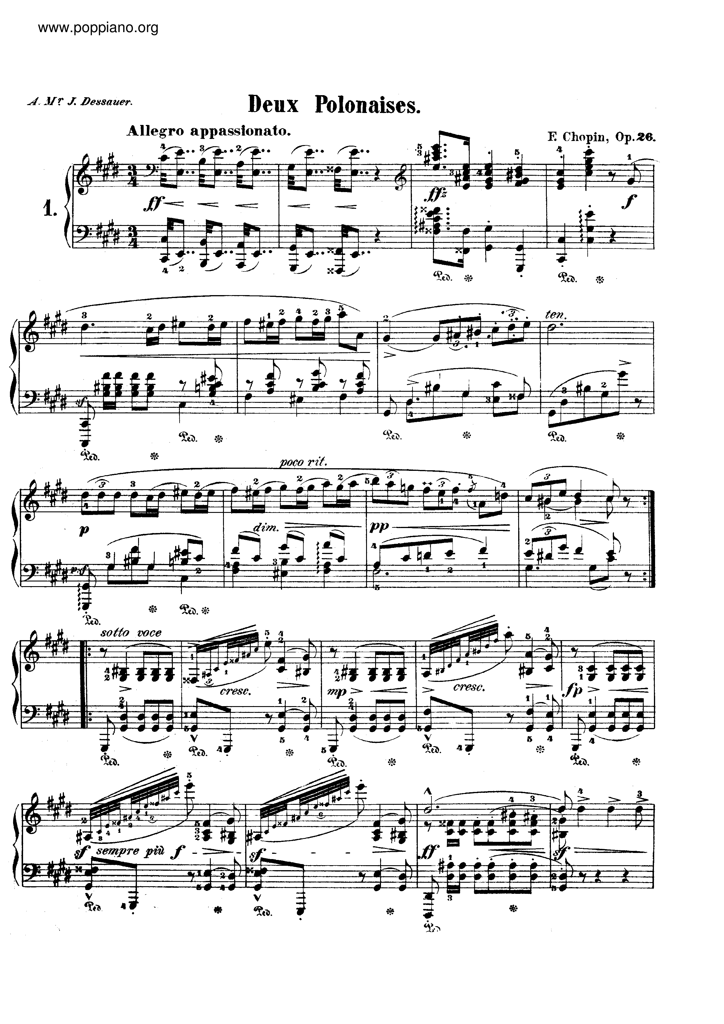 Polonaises, Op. 26琴譜
