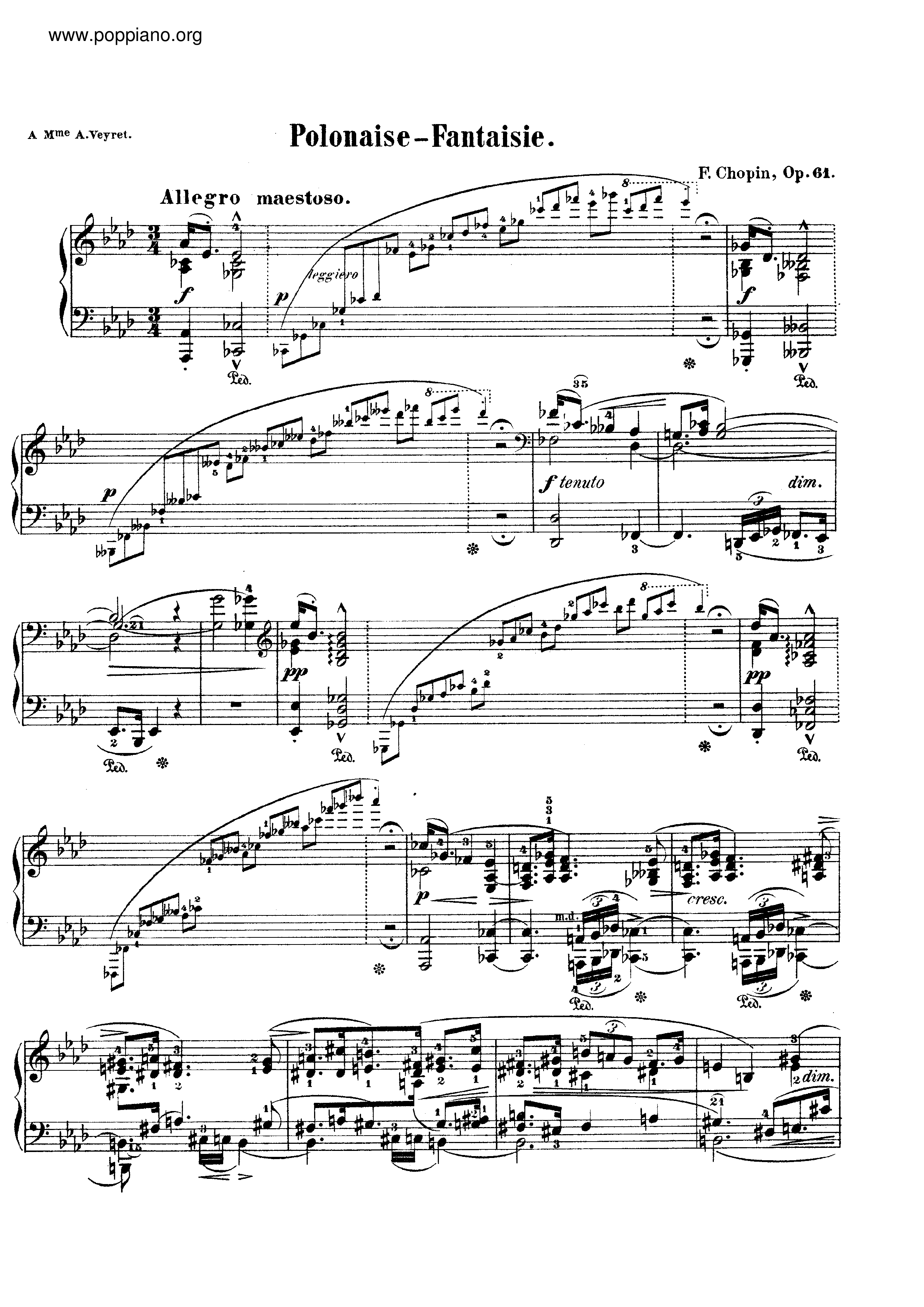 Polonaise fantasie, Op. 61琴谱