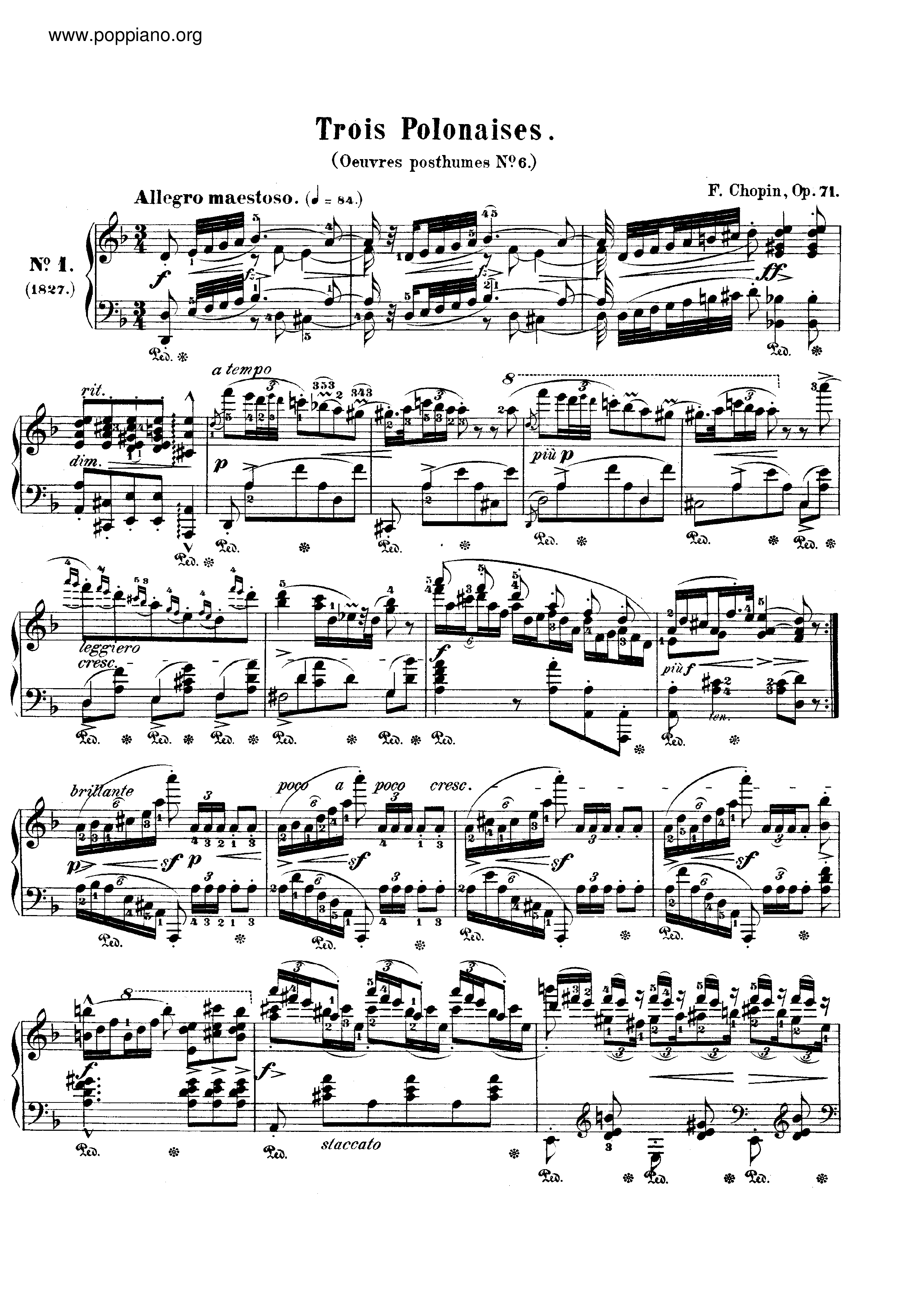Polonaise fantasie, Op. 71琴譜