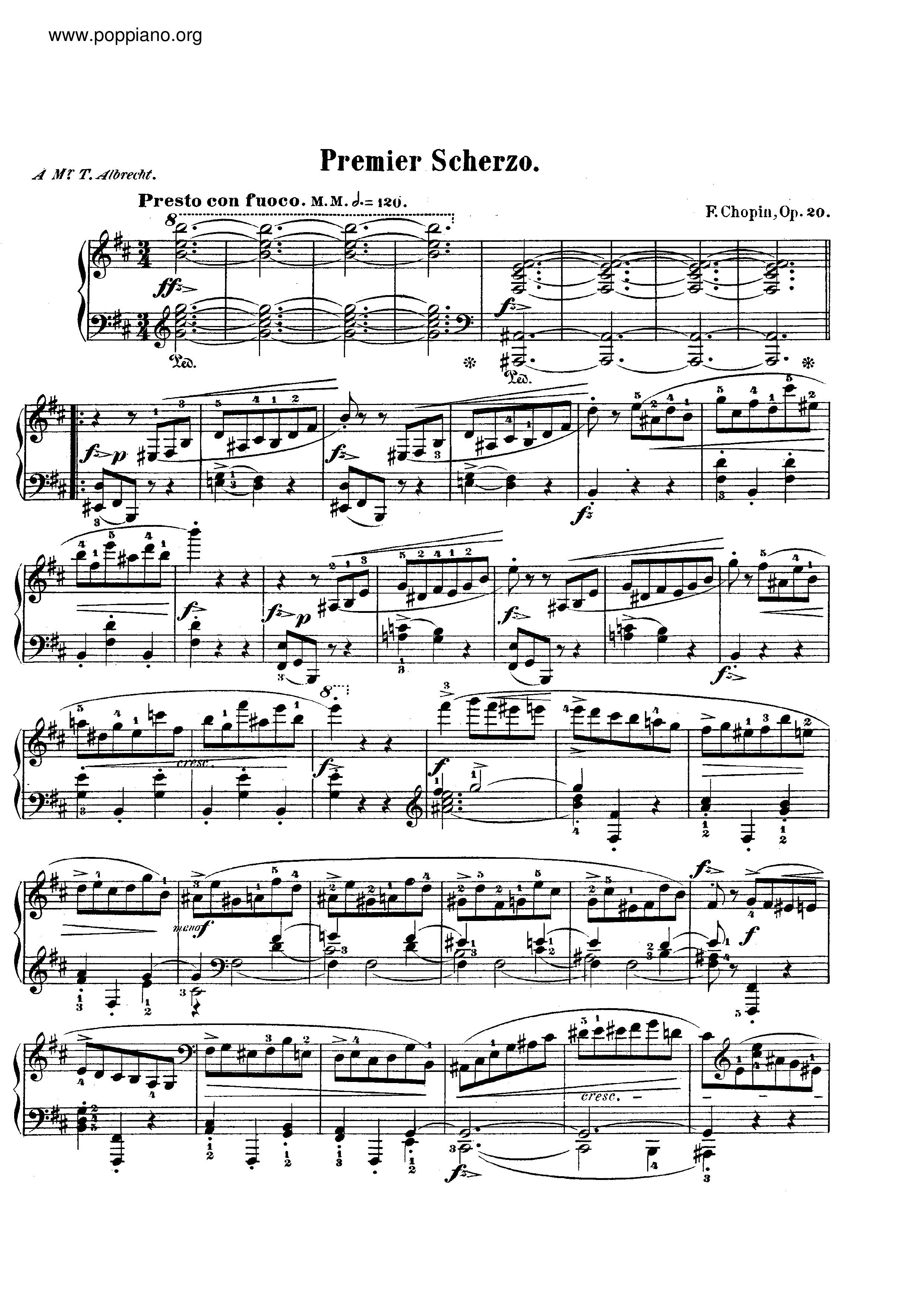 Scherzo B Minor, Op. 20 Score