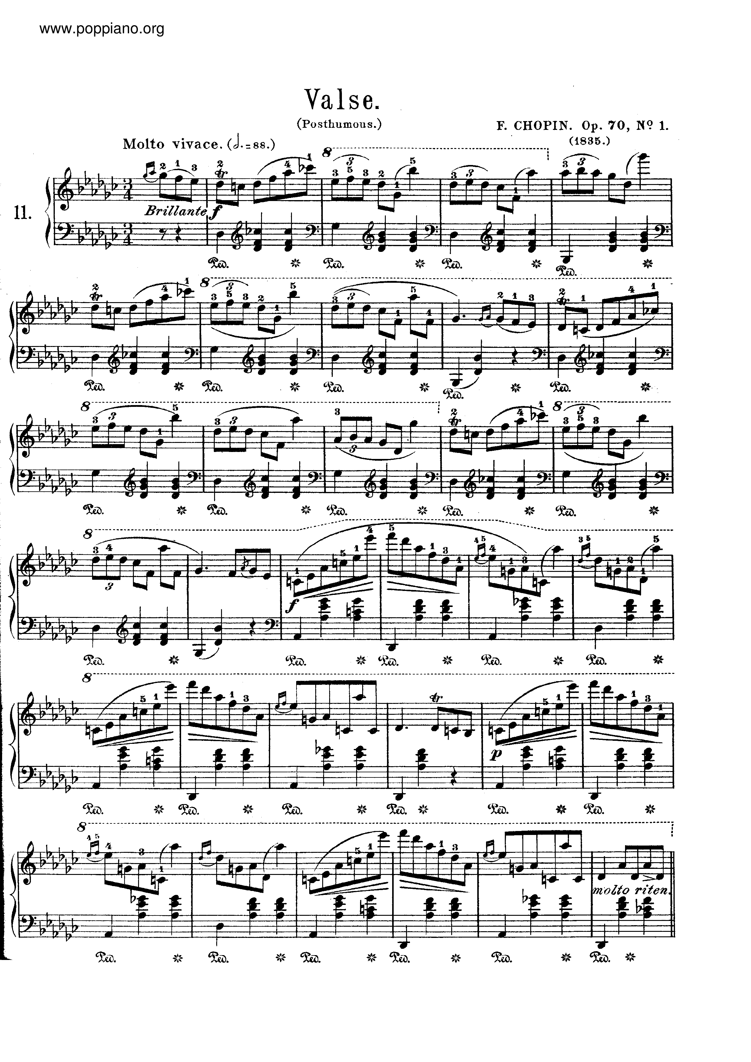 Waltzes Op. 70琴譜