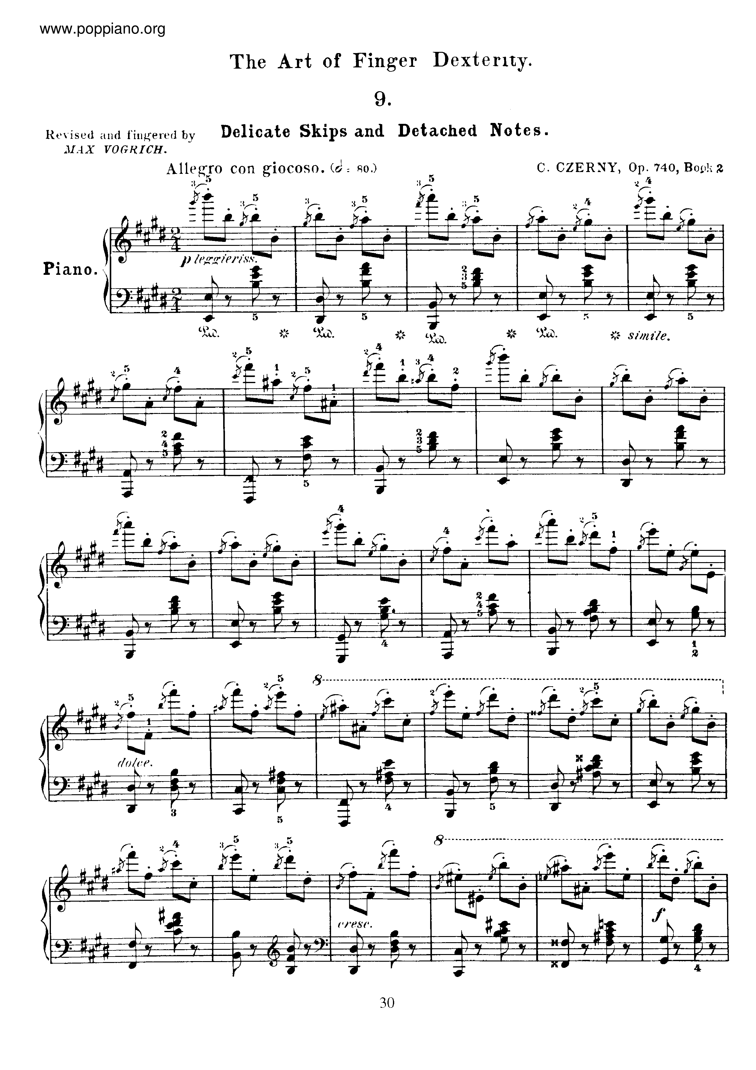 The Art Of Finger Dexterity, Op.740 Book 2ピアノ譜