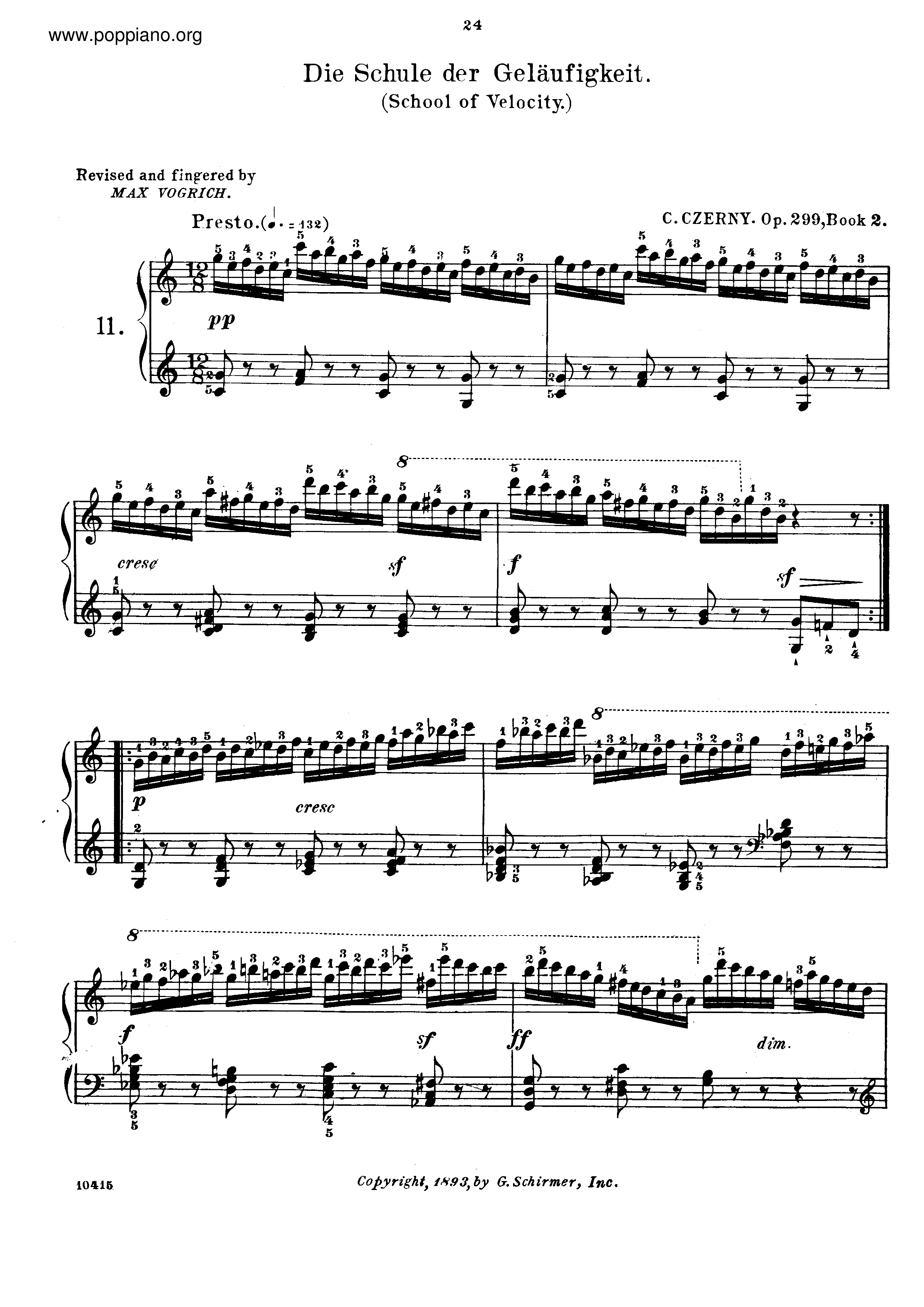 School Of Velocity, Op.299 book 2 Score