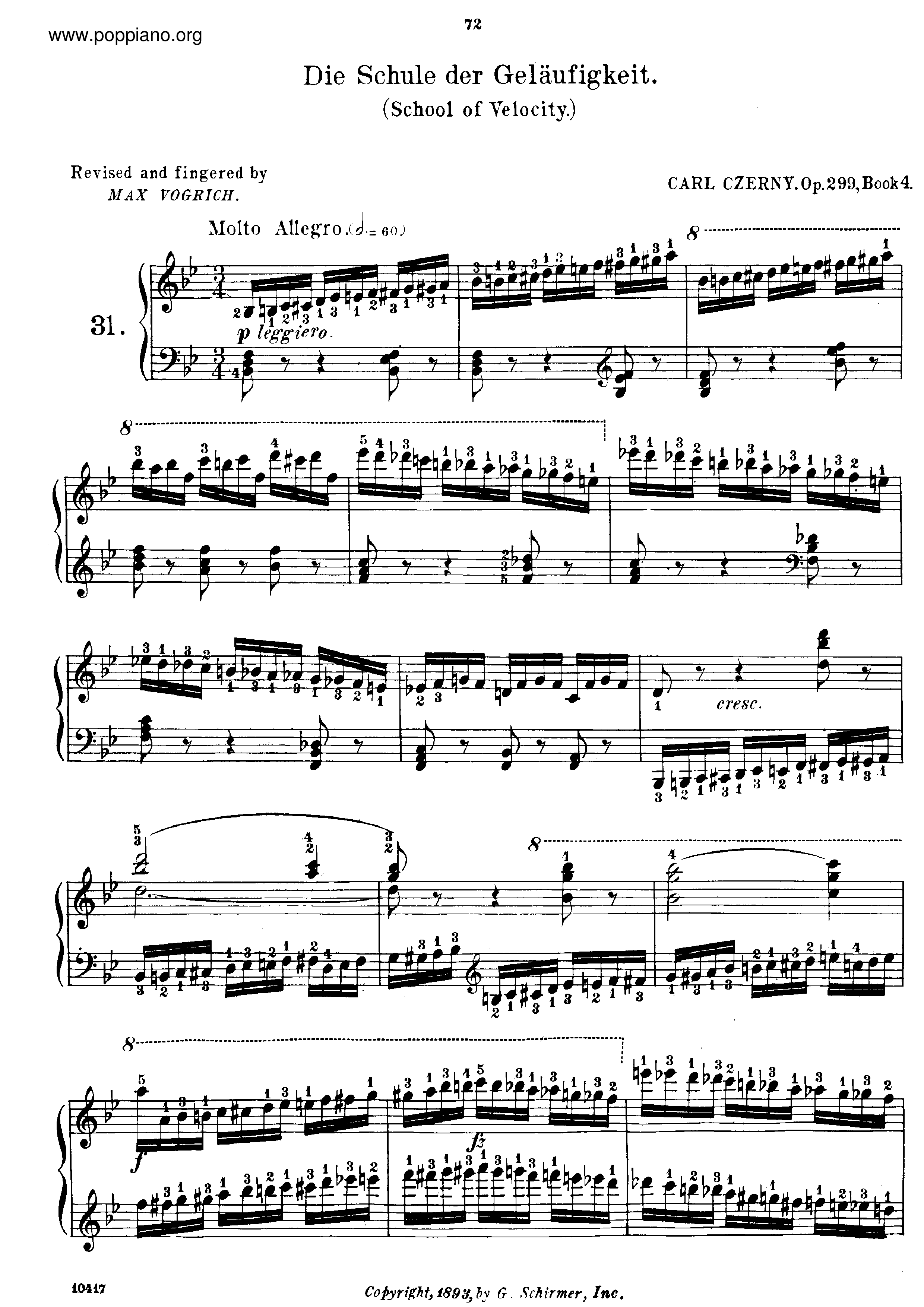 School Of Velocity, Op.299 book 4 Score