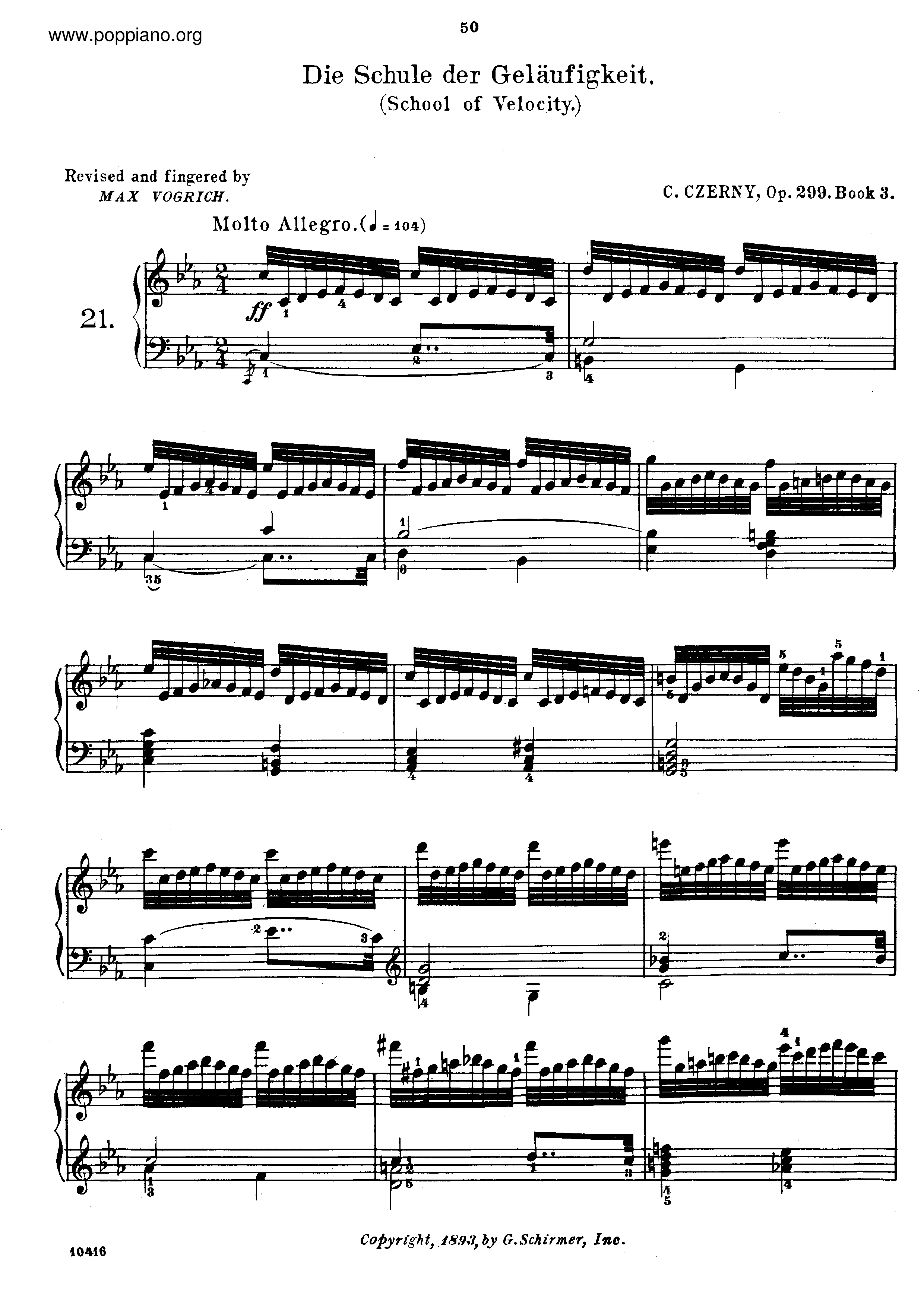 School Of Velocity, Op.299 book 3ピアノ譜
