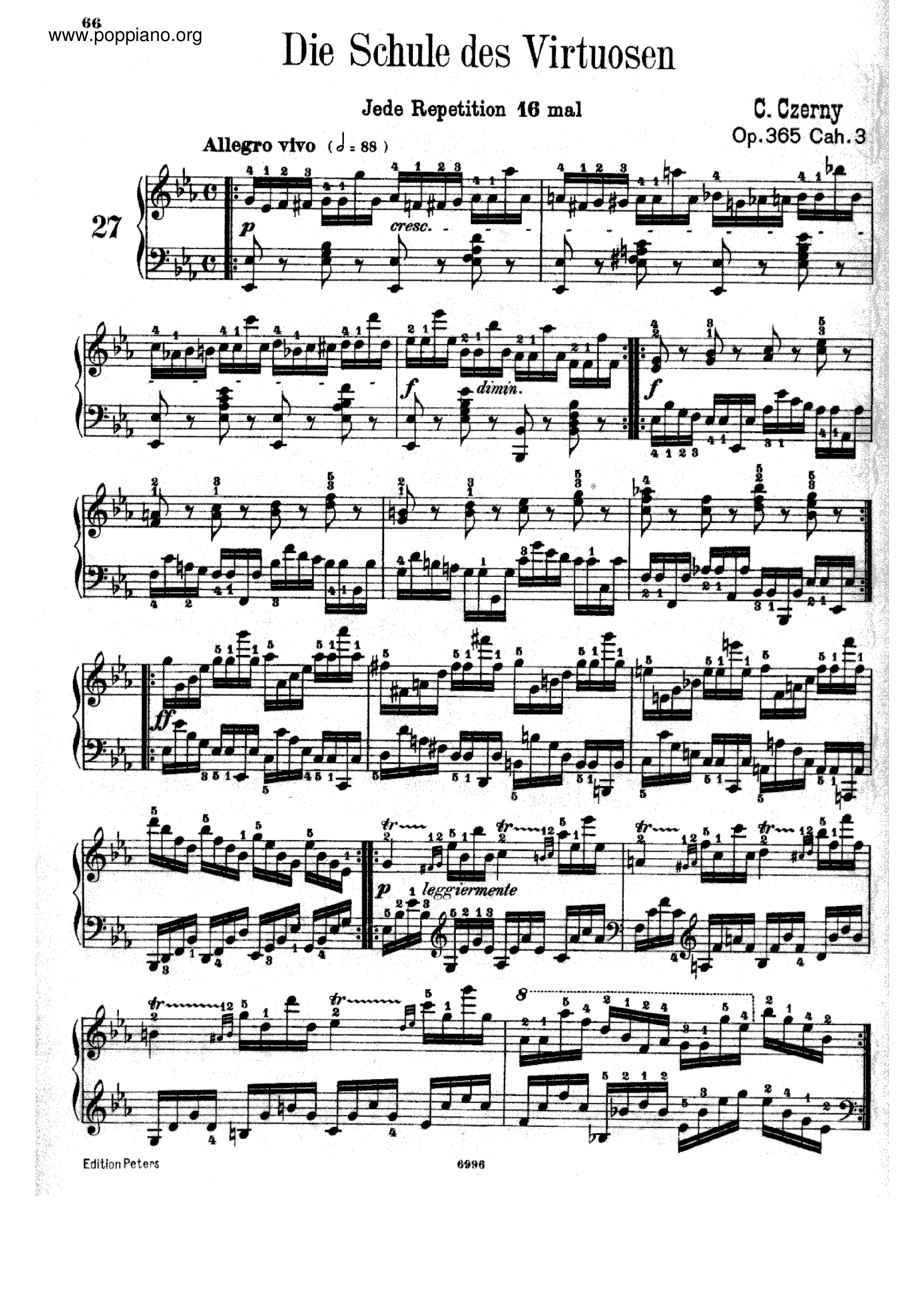 School of Virtuosos, Op.365 book 3ピアノ譜