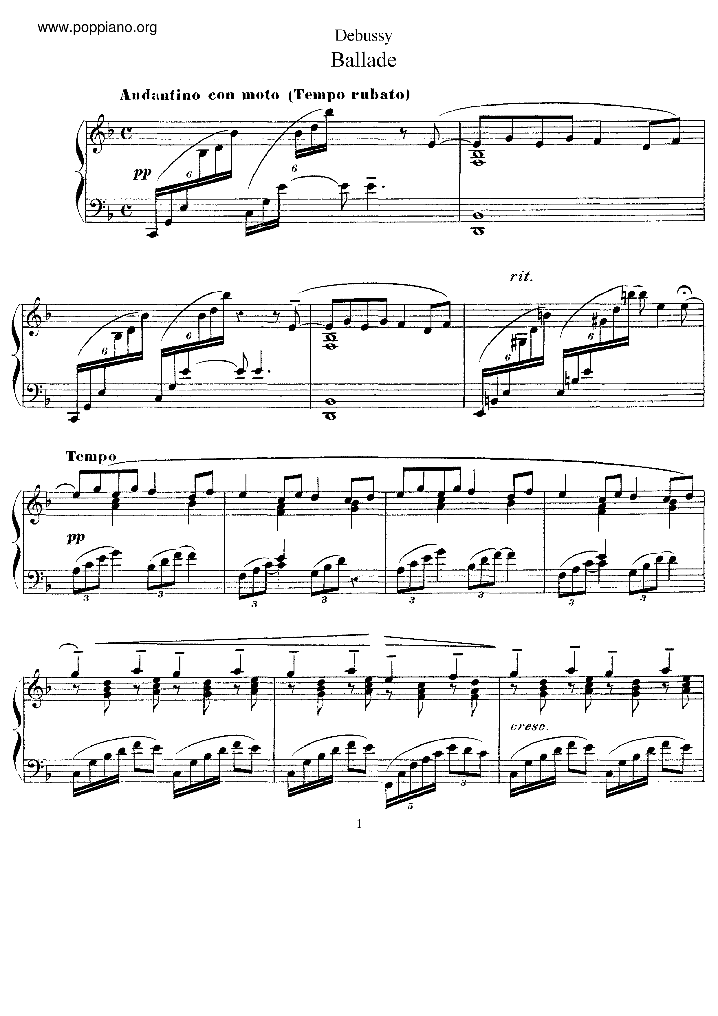 Ballade, L.70ピアノ譜