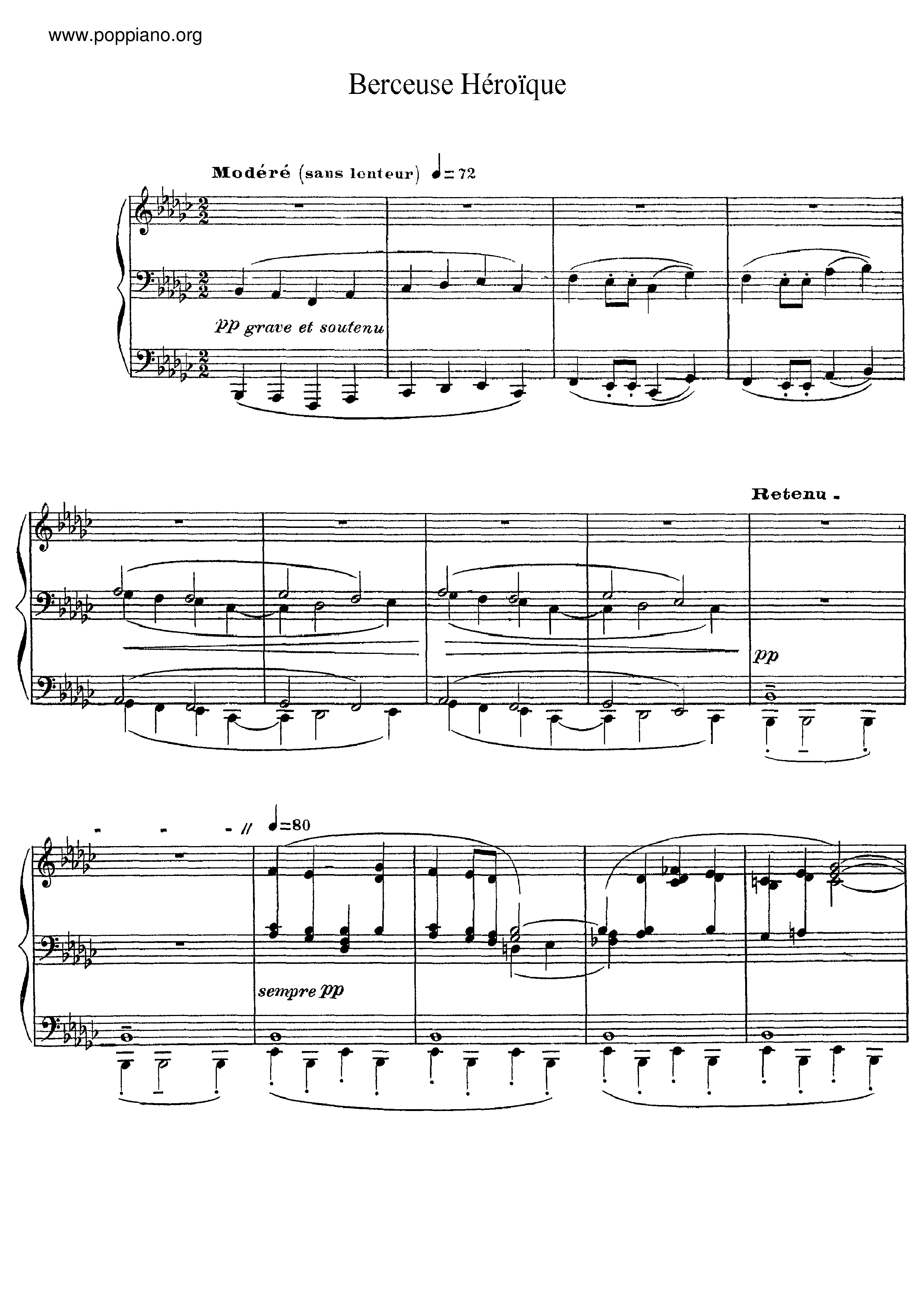 Berceuse heroique, L.132 Score