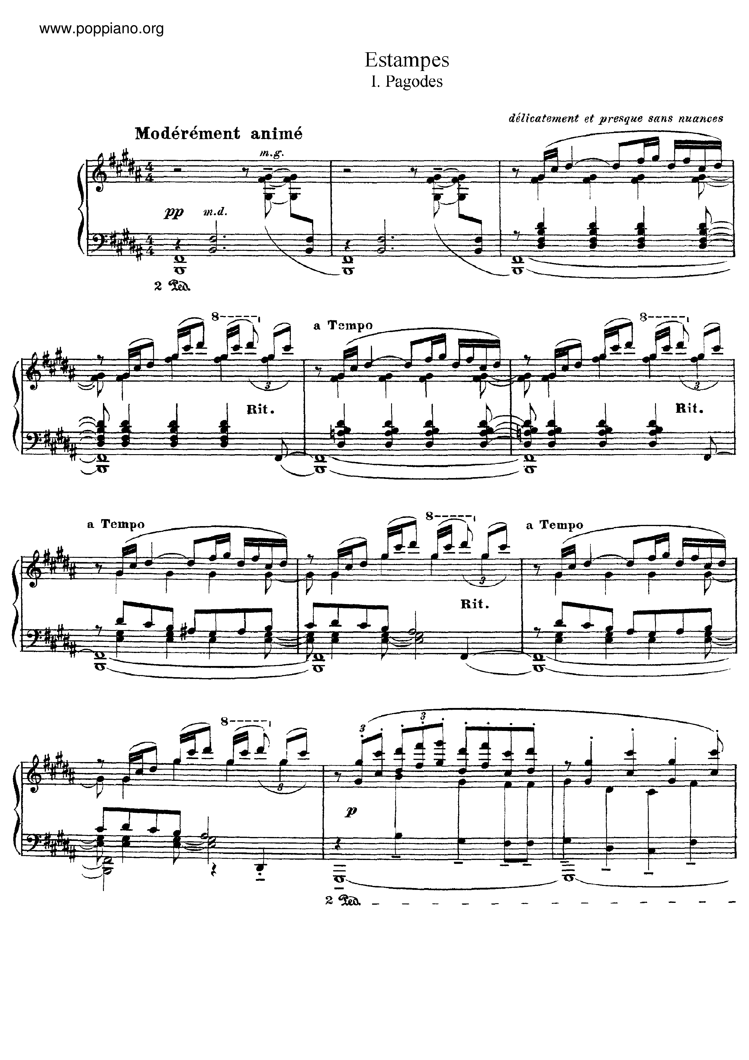 Estampes, L.100琴谱