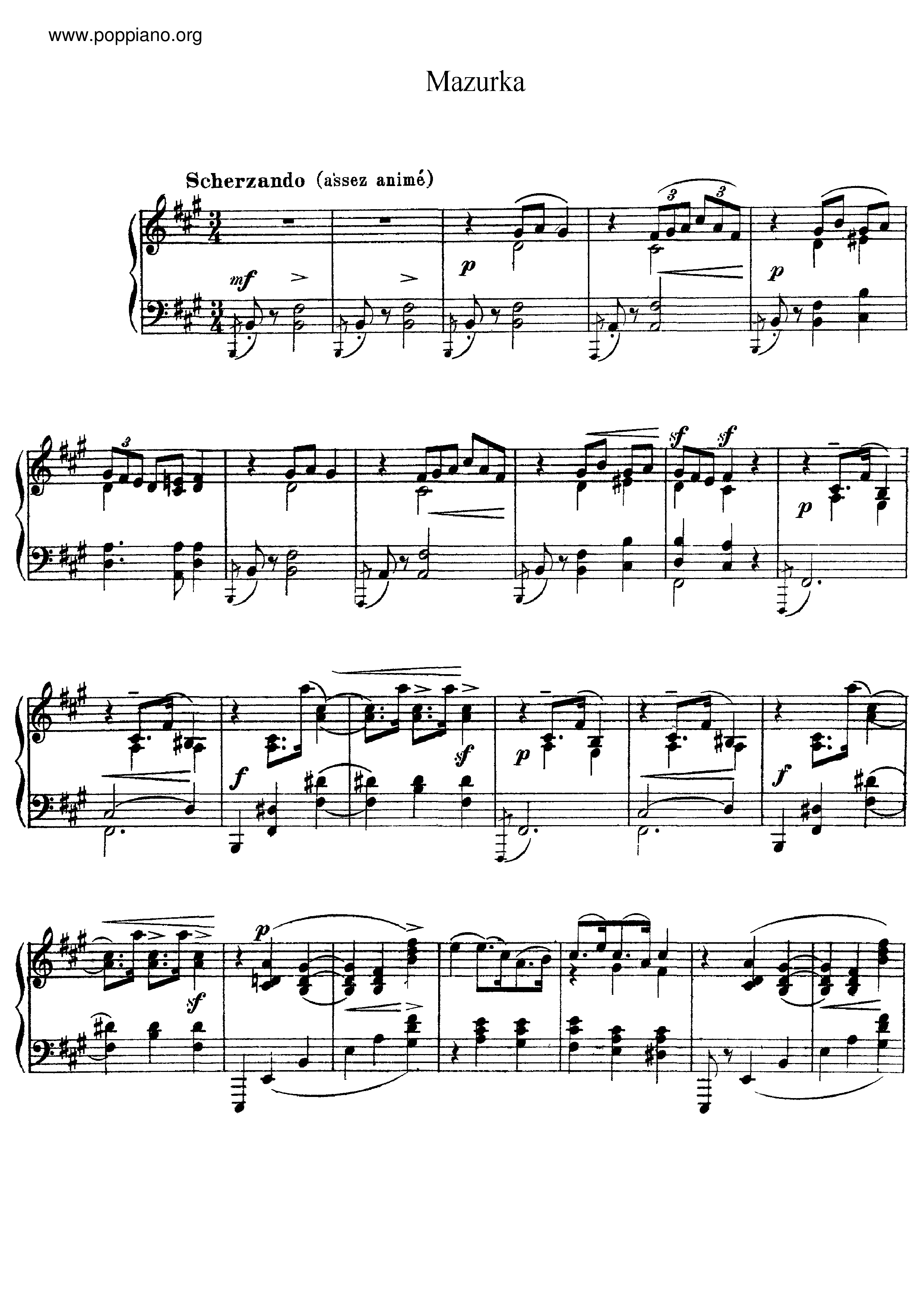 Mazurkaピアノ譜