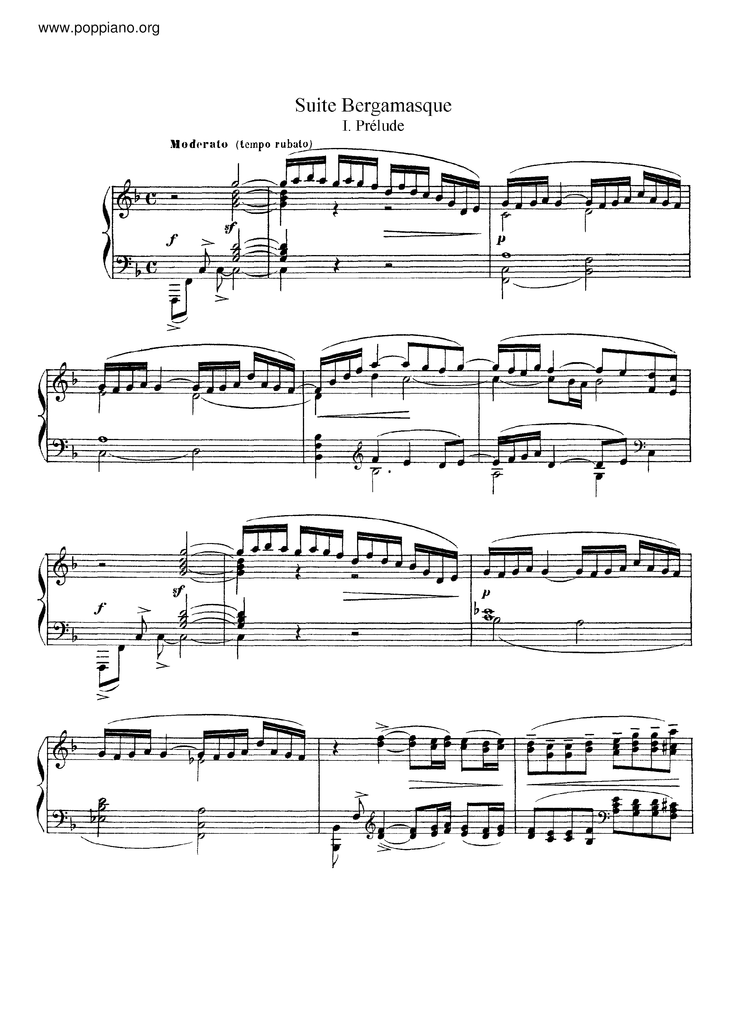 Suite Bergamasque Score