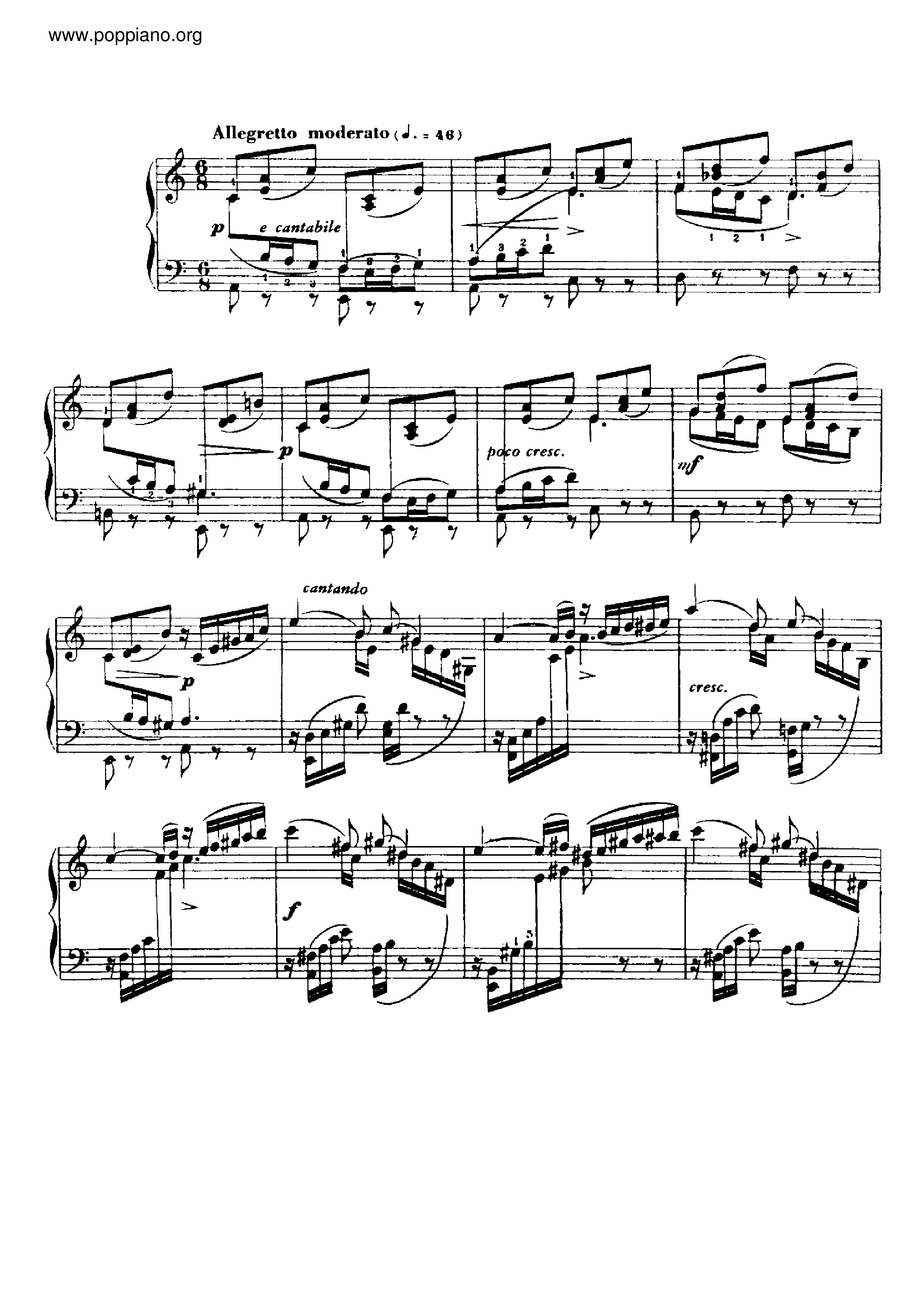 Barcarolle No.1, Op.26 Score