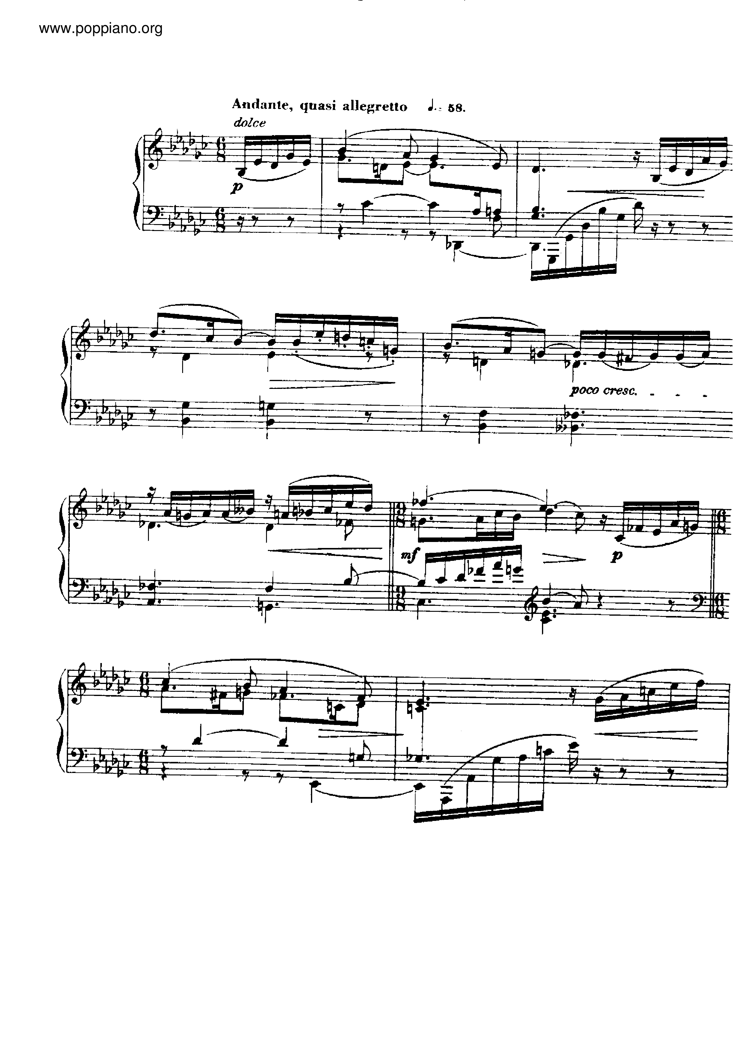 Barcarolle No.3, Op.42琴譜