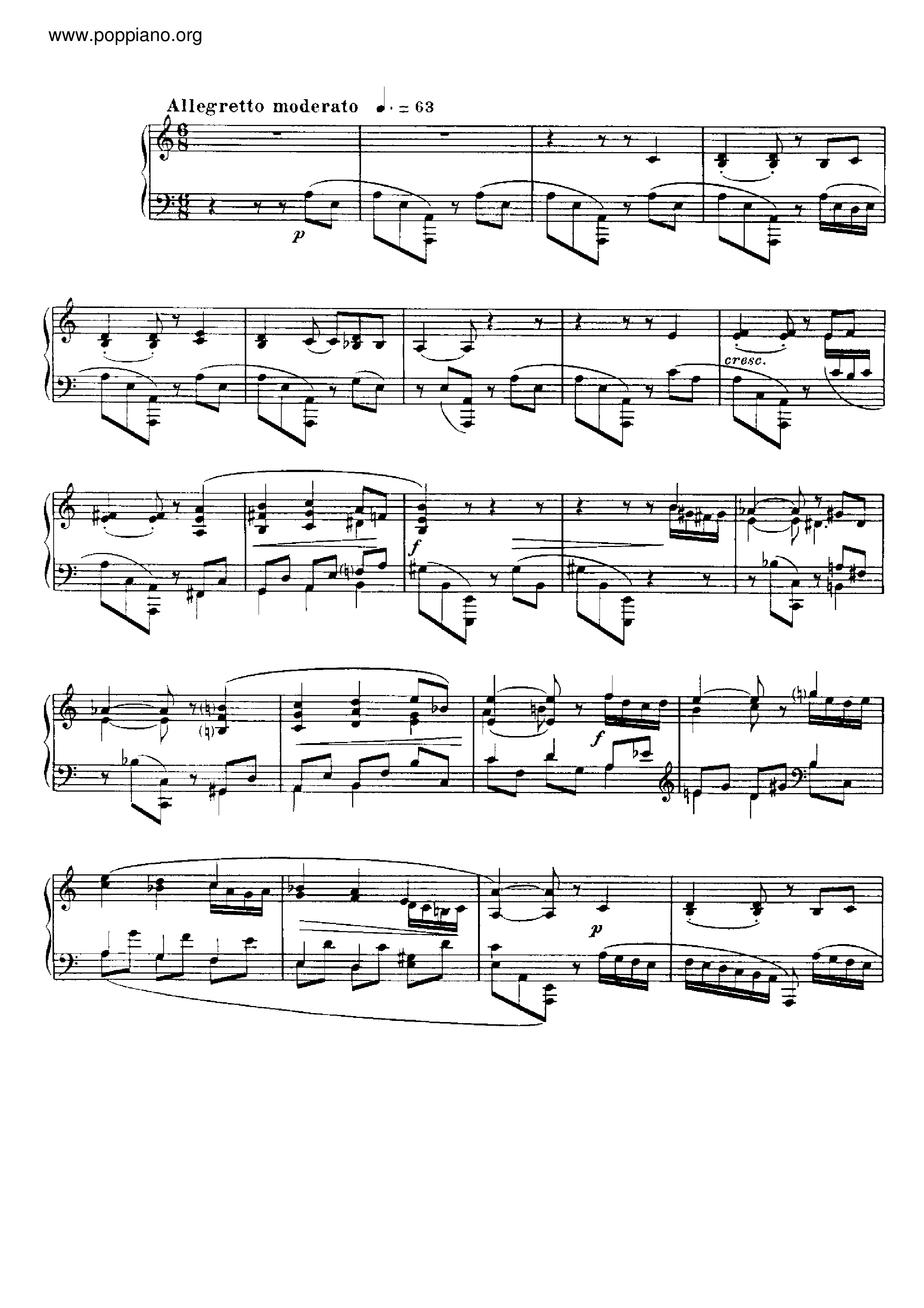 Barcarolle No.10, Op.104琴谱