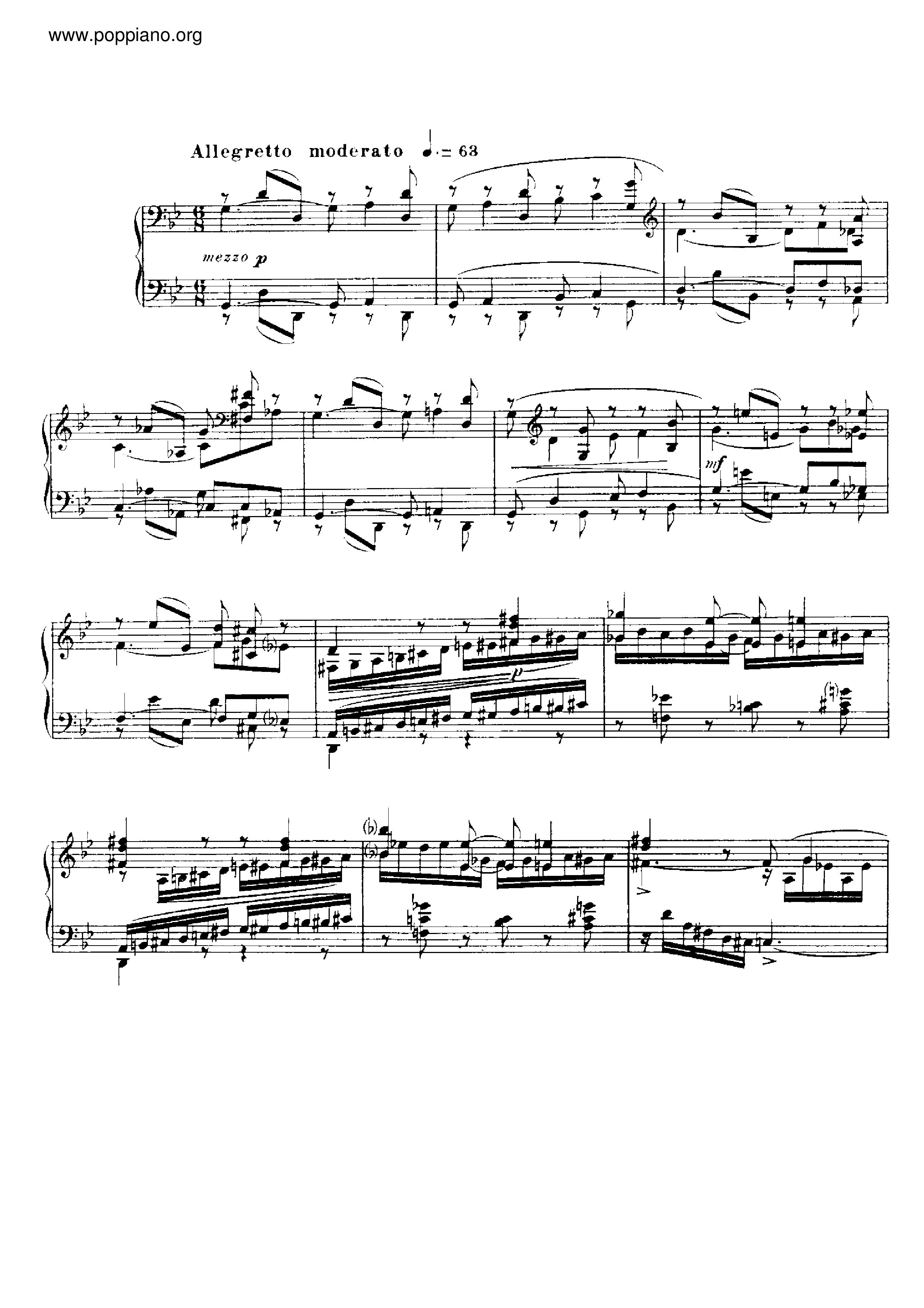 Barcarolle No.11, Op.105琴譜