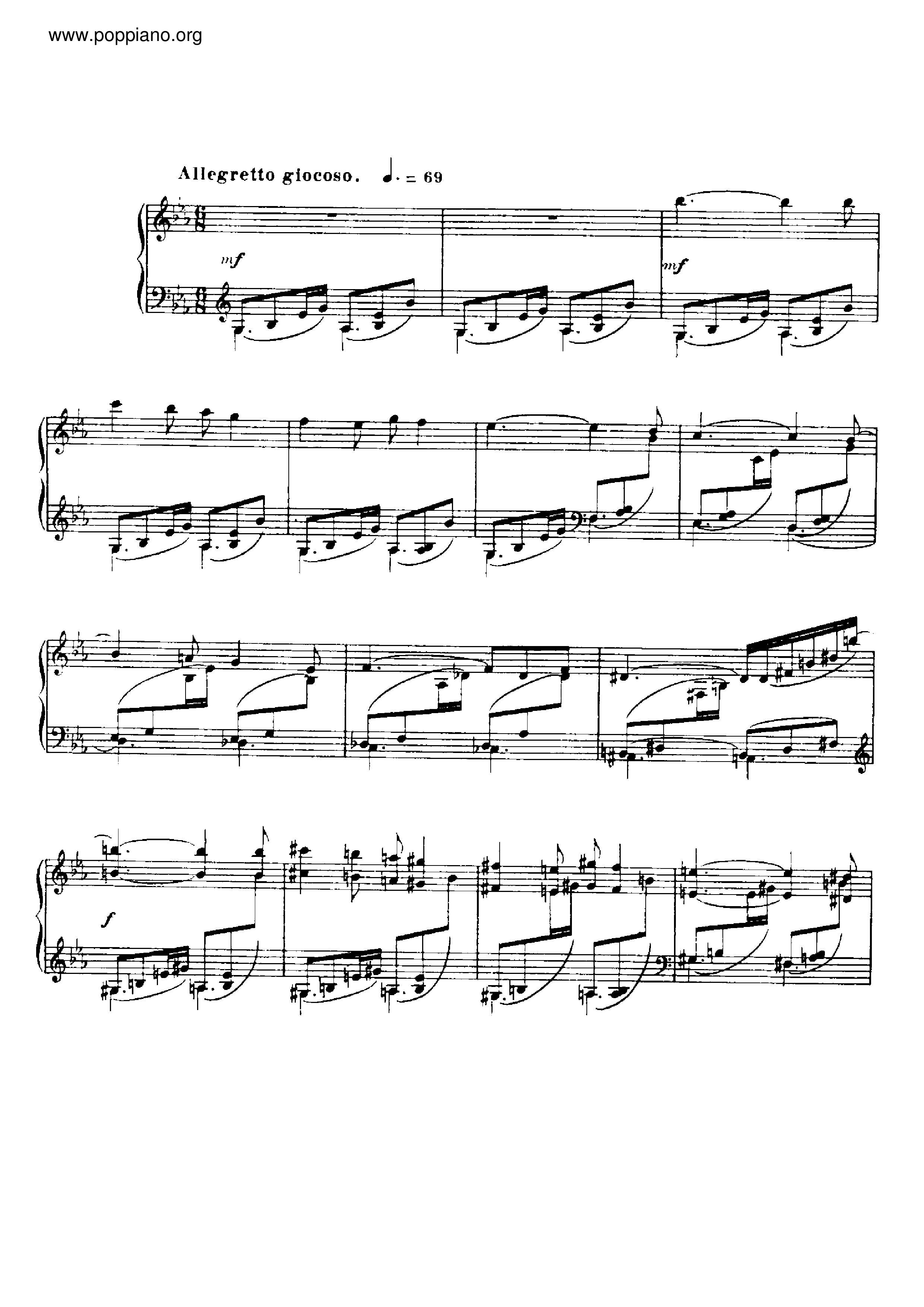 Barcarolle No.12, Op.106琴譜