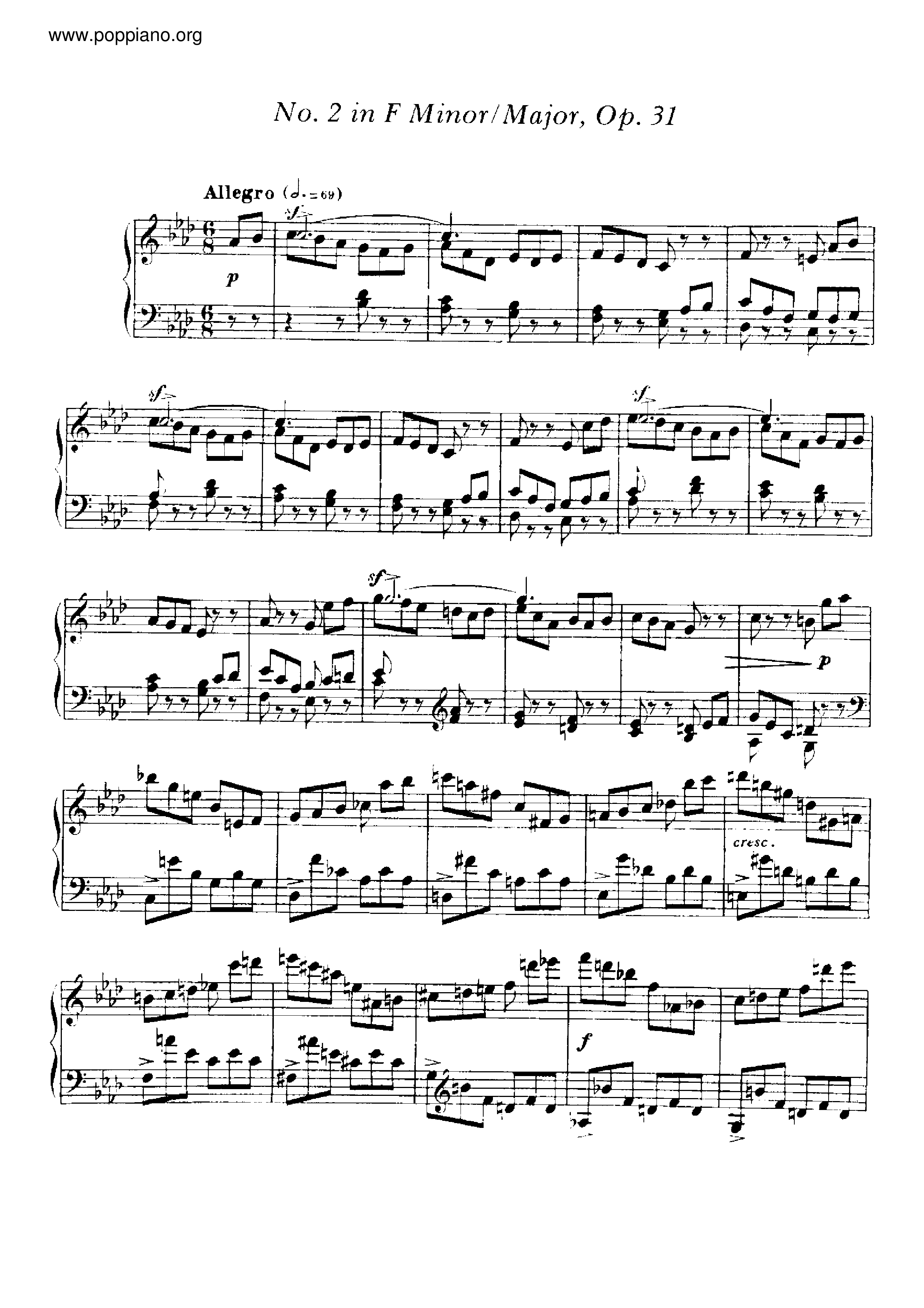 Impromptu No.2, Op.31琴譜