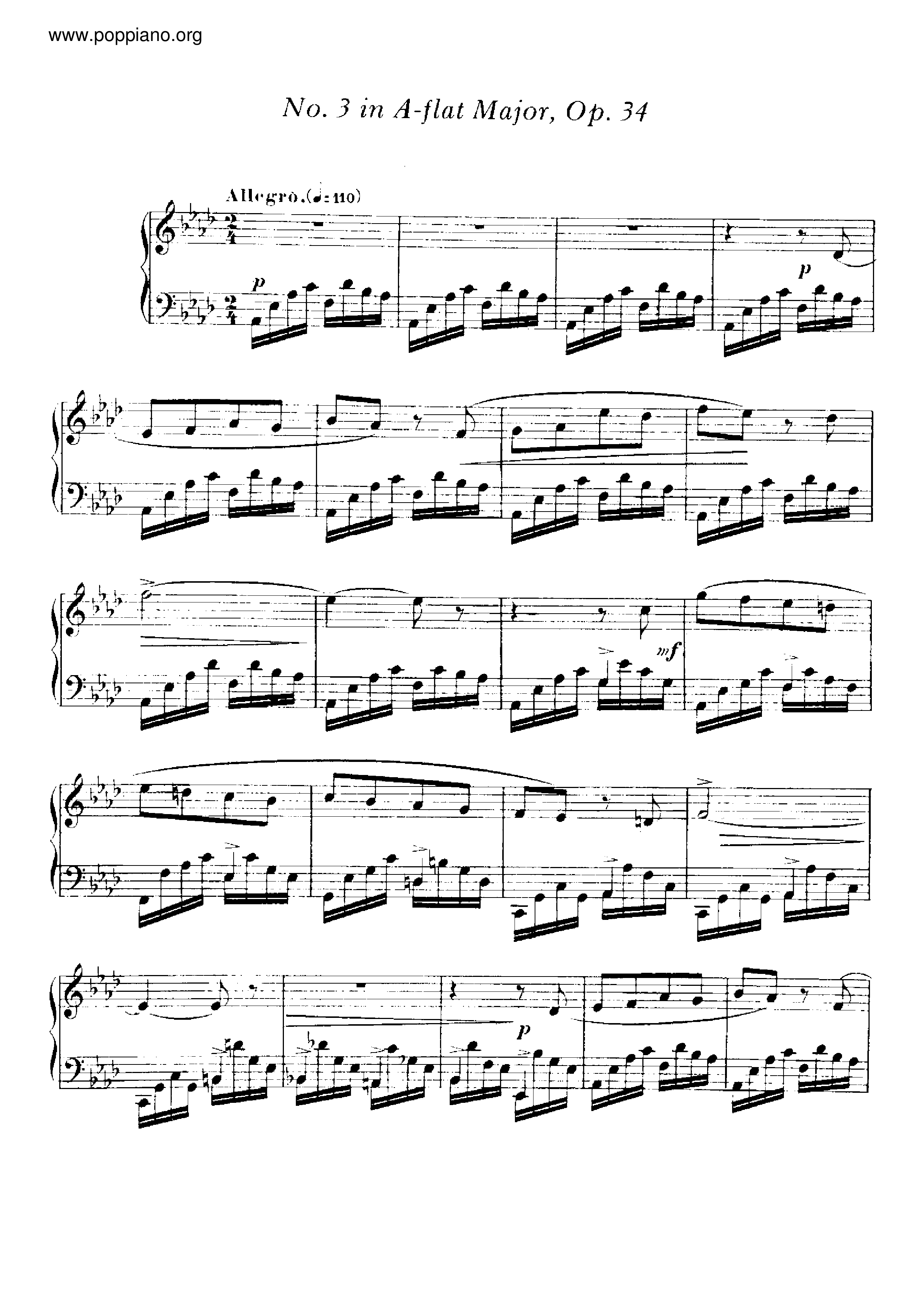 Impromptu No.3, Op.34琴譜