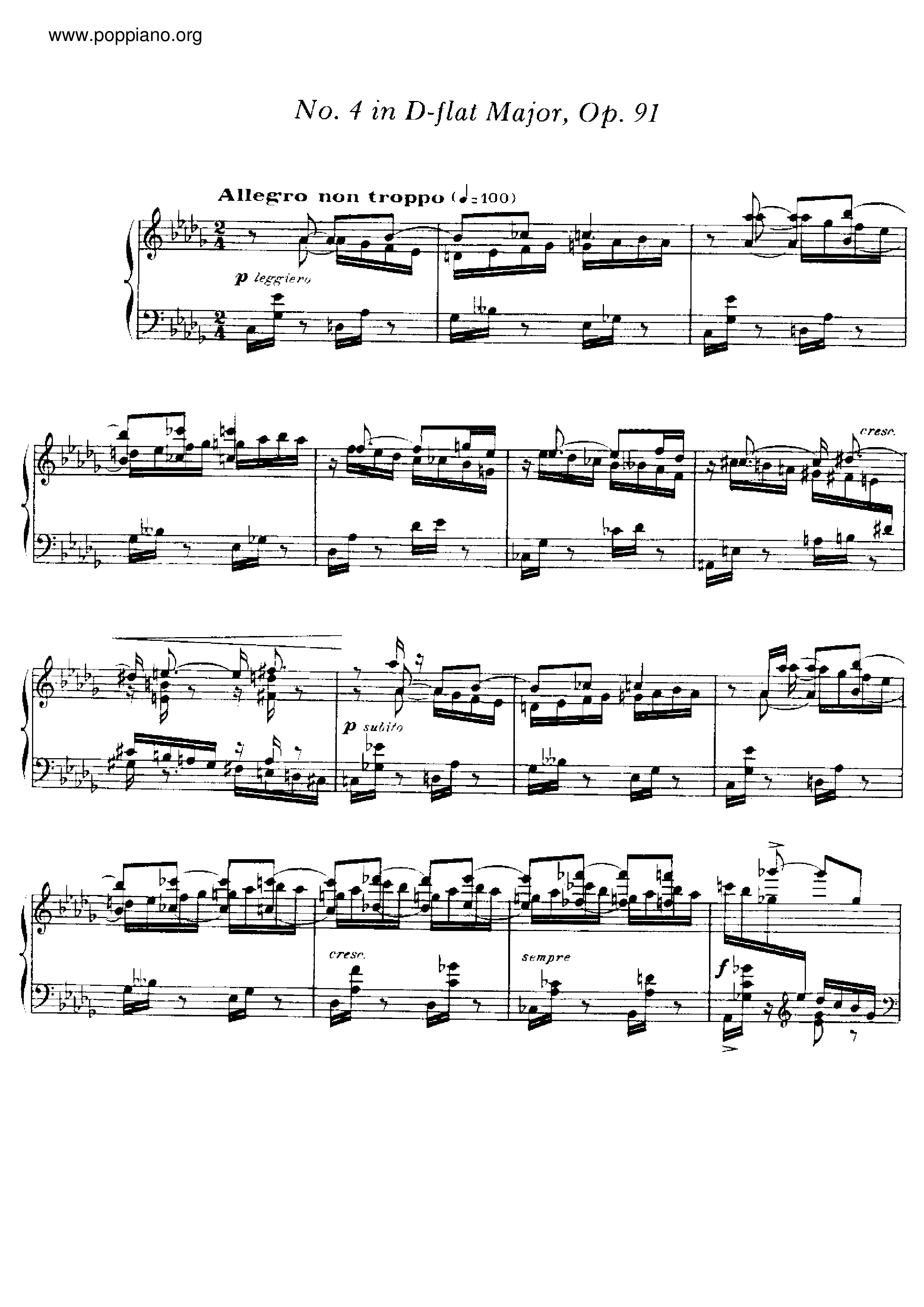 Impromptu No.4, Op.91 Score