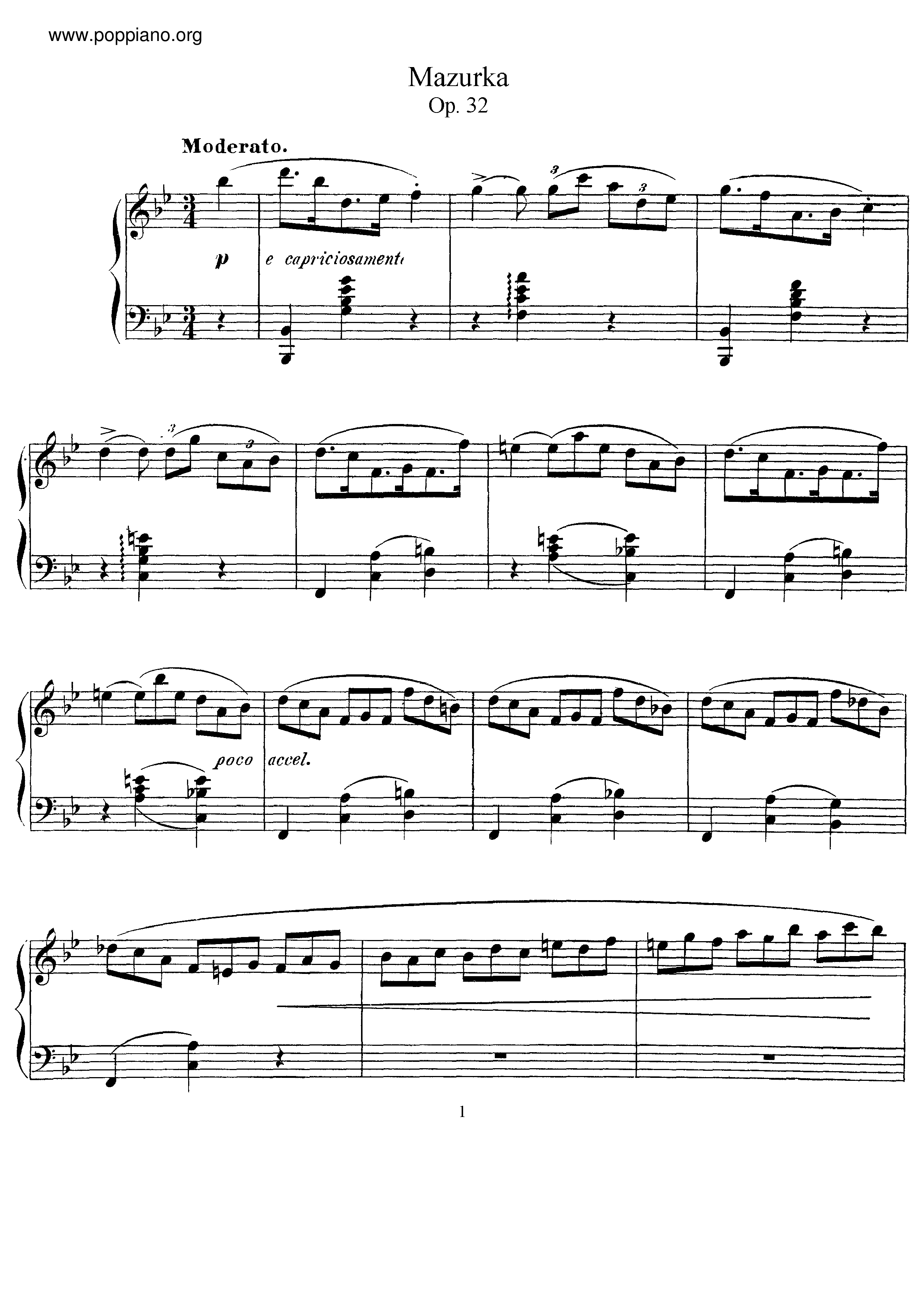 Mazurka, Op.32 Score