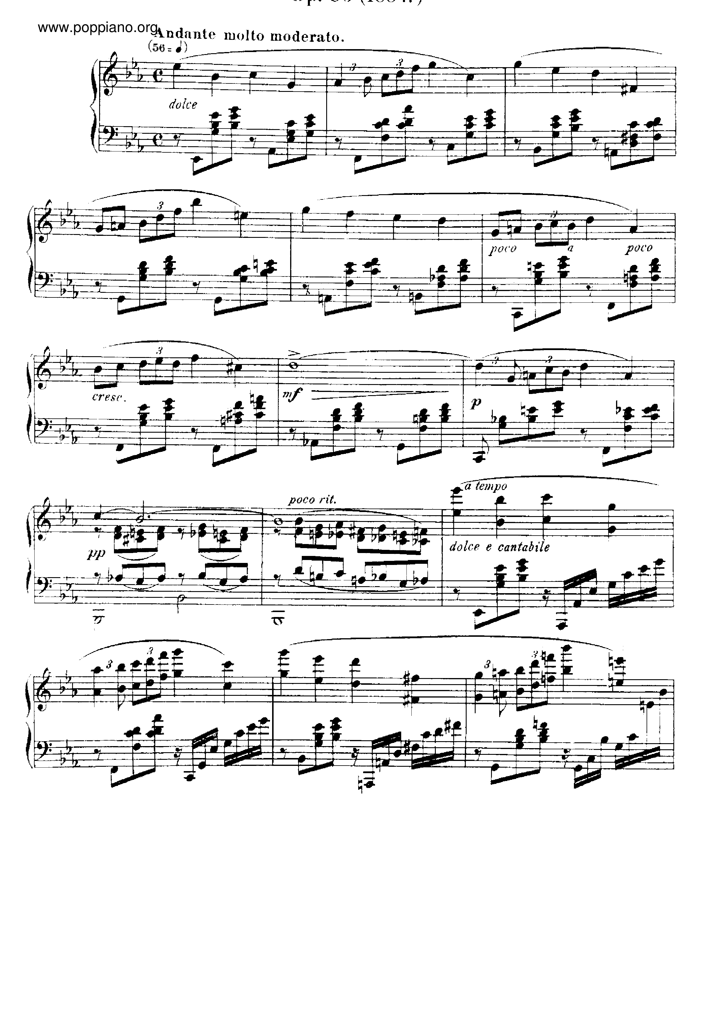 Nocturne No.4, Op.36琴譜