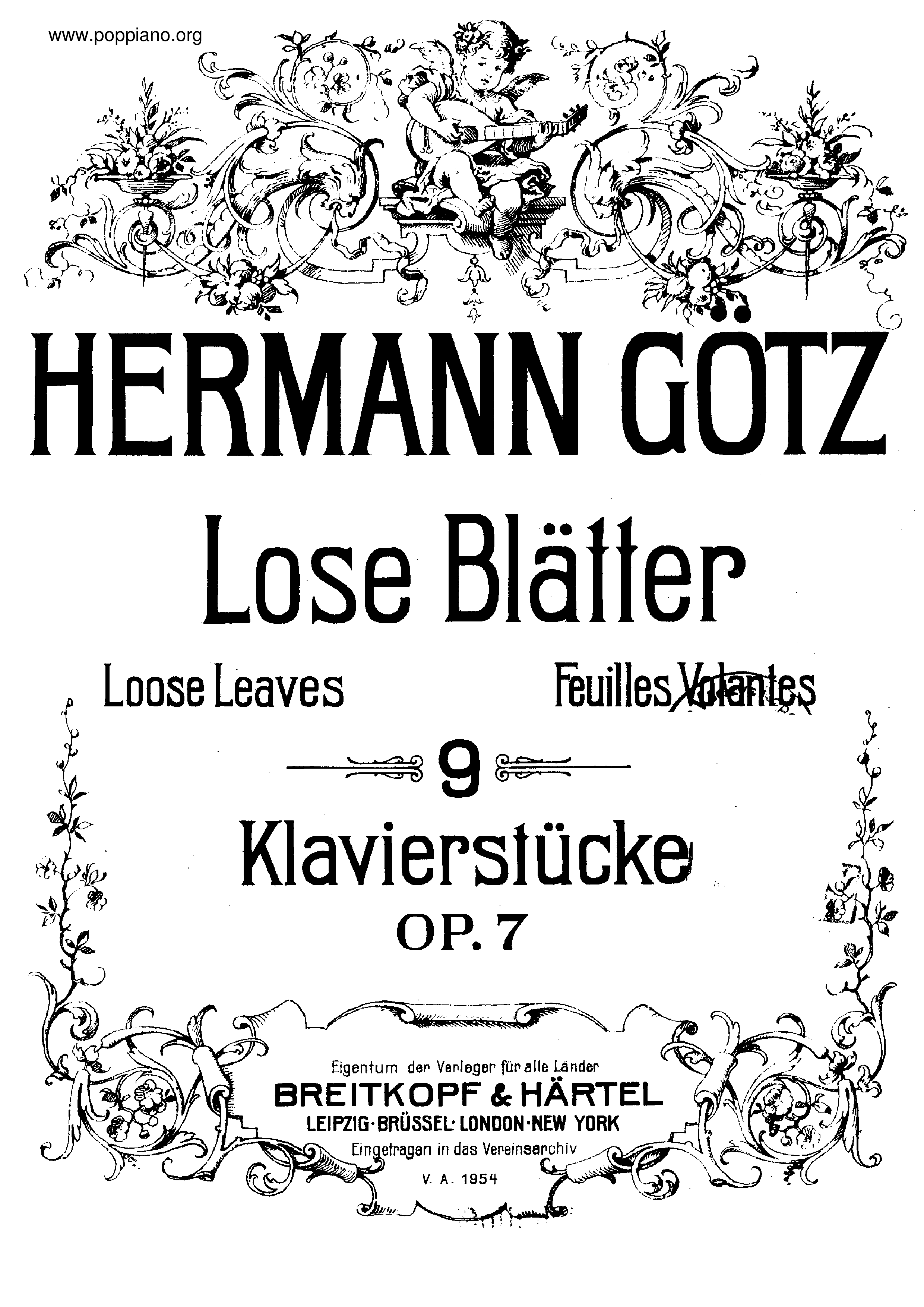 9 Lose Blatter, Op.7 Score