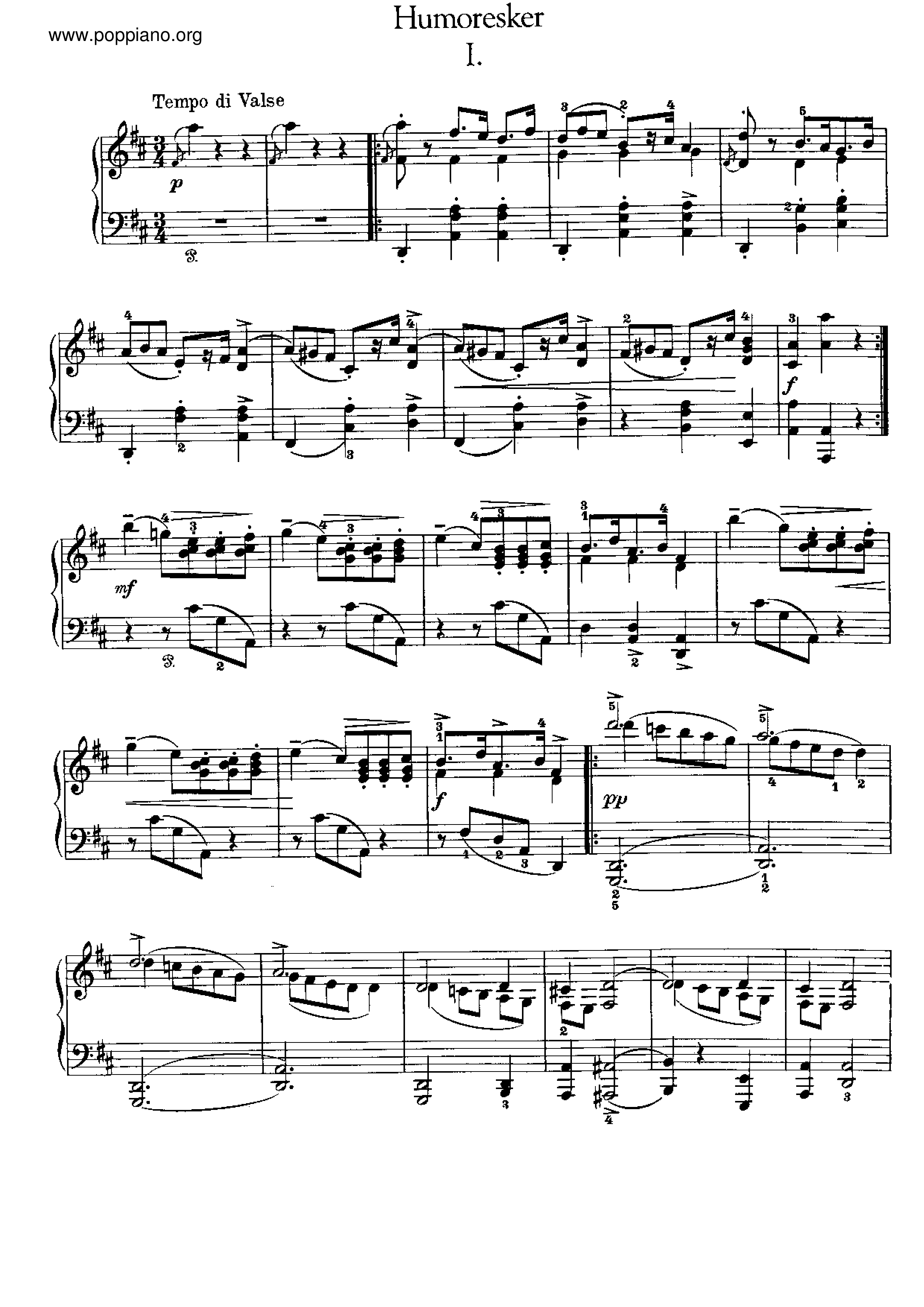 4 Humoresques, Op.6 Score