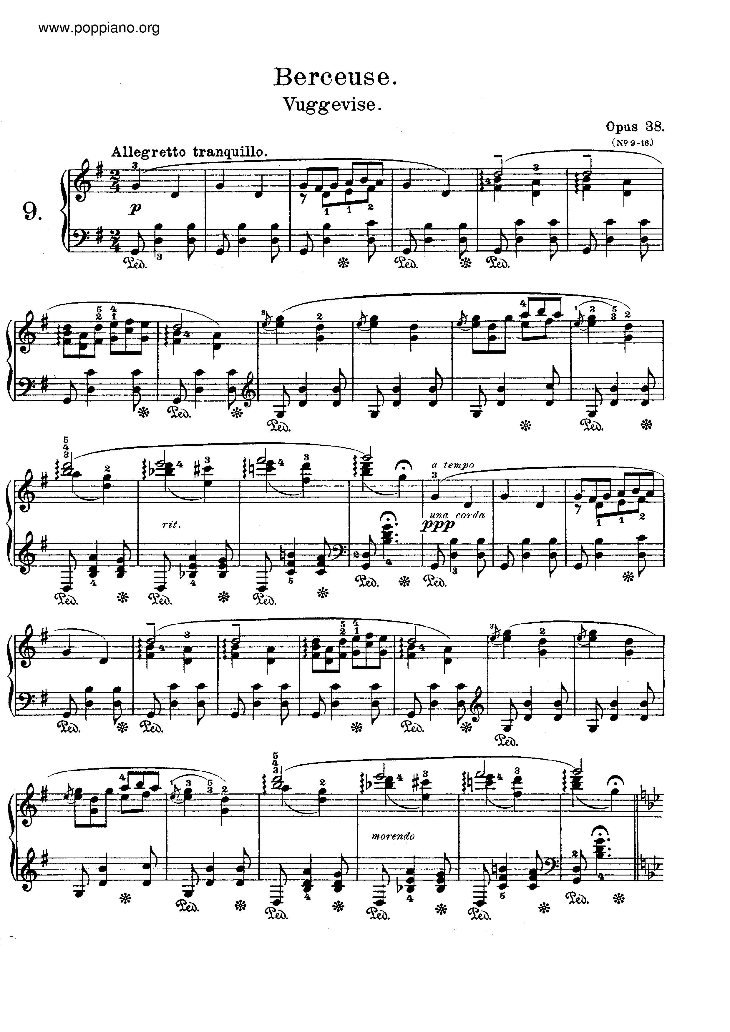 Lyric Pieces, Op.38琴譜