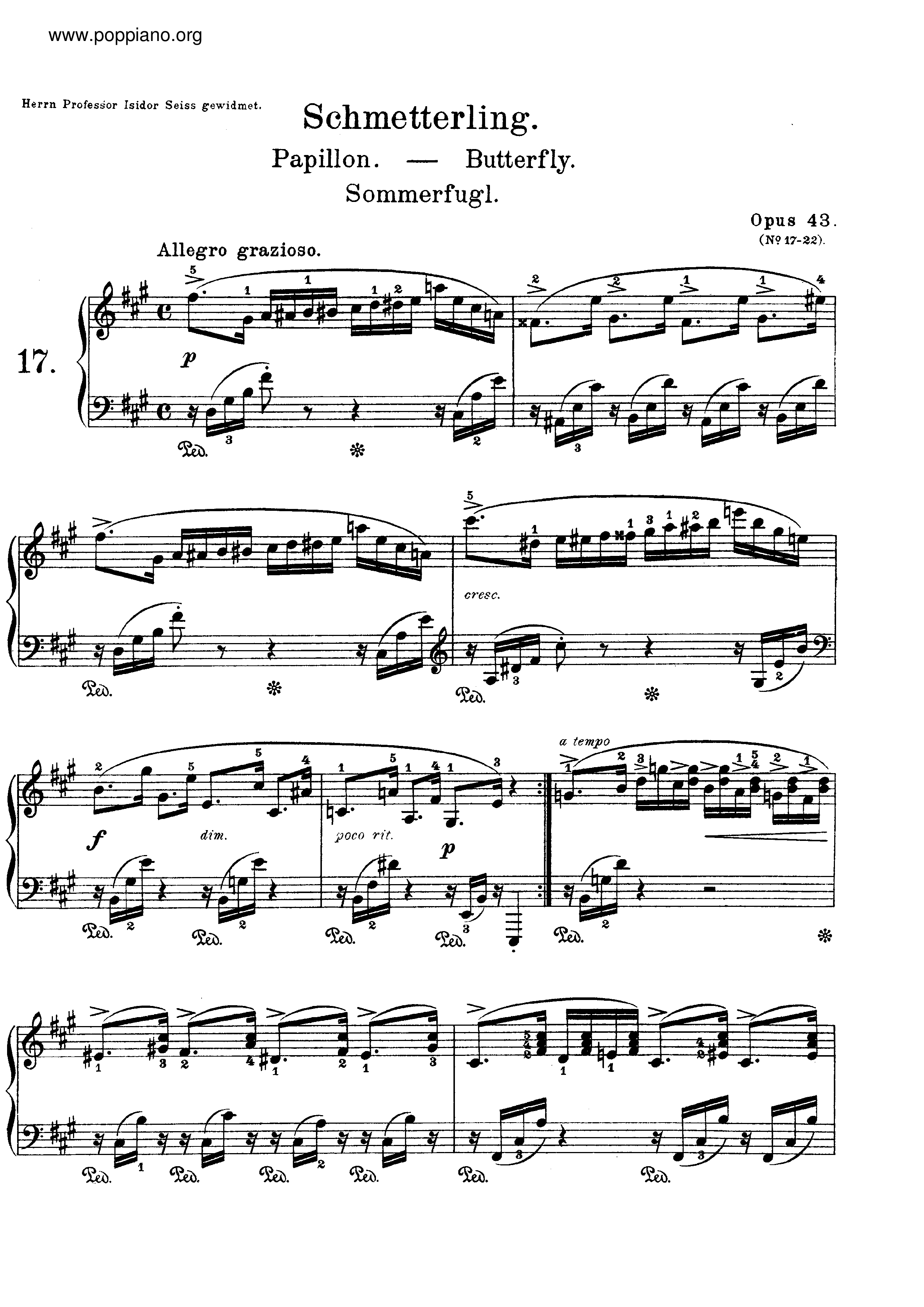 Lyric Pieces, Op.43琴谱