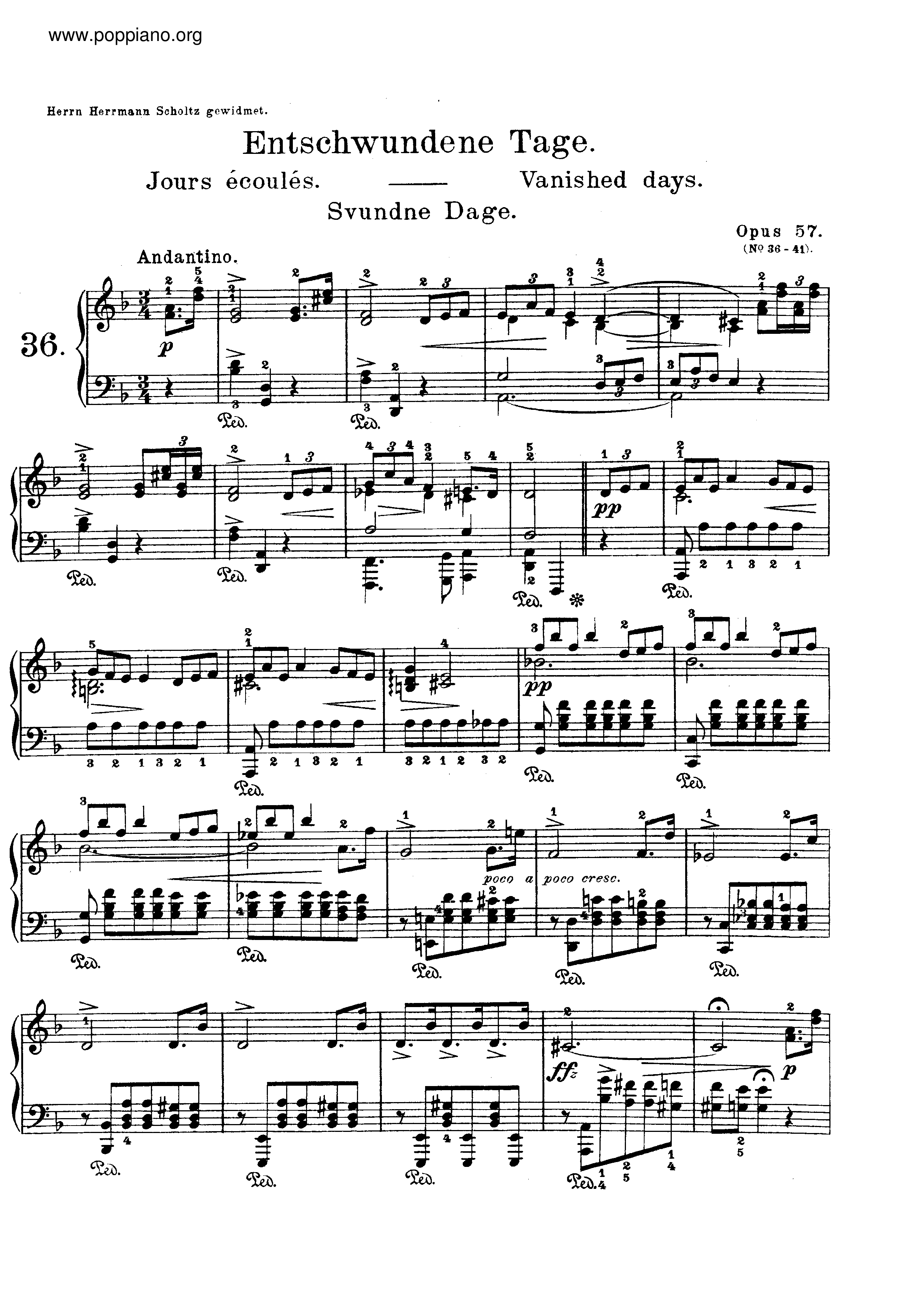 Lyric Pieces, Op.57 Score