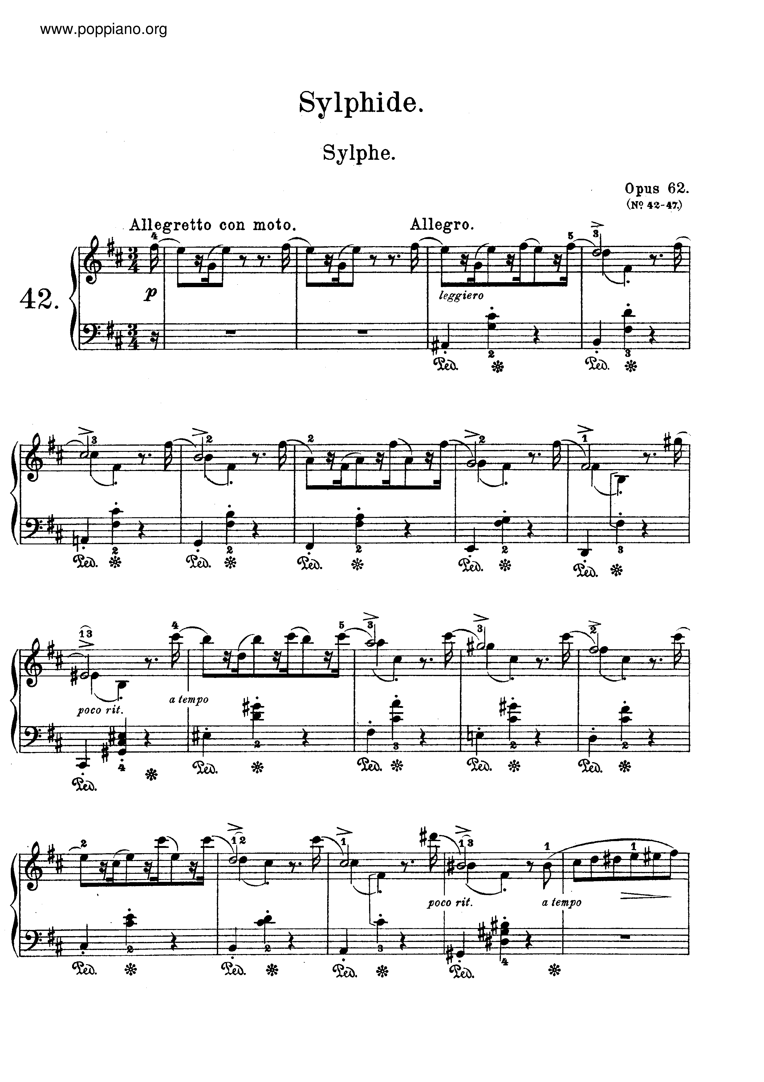 Lyric Pieces, Op.62琴谱