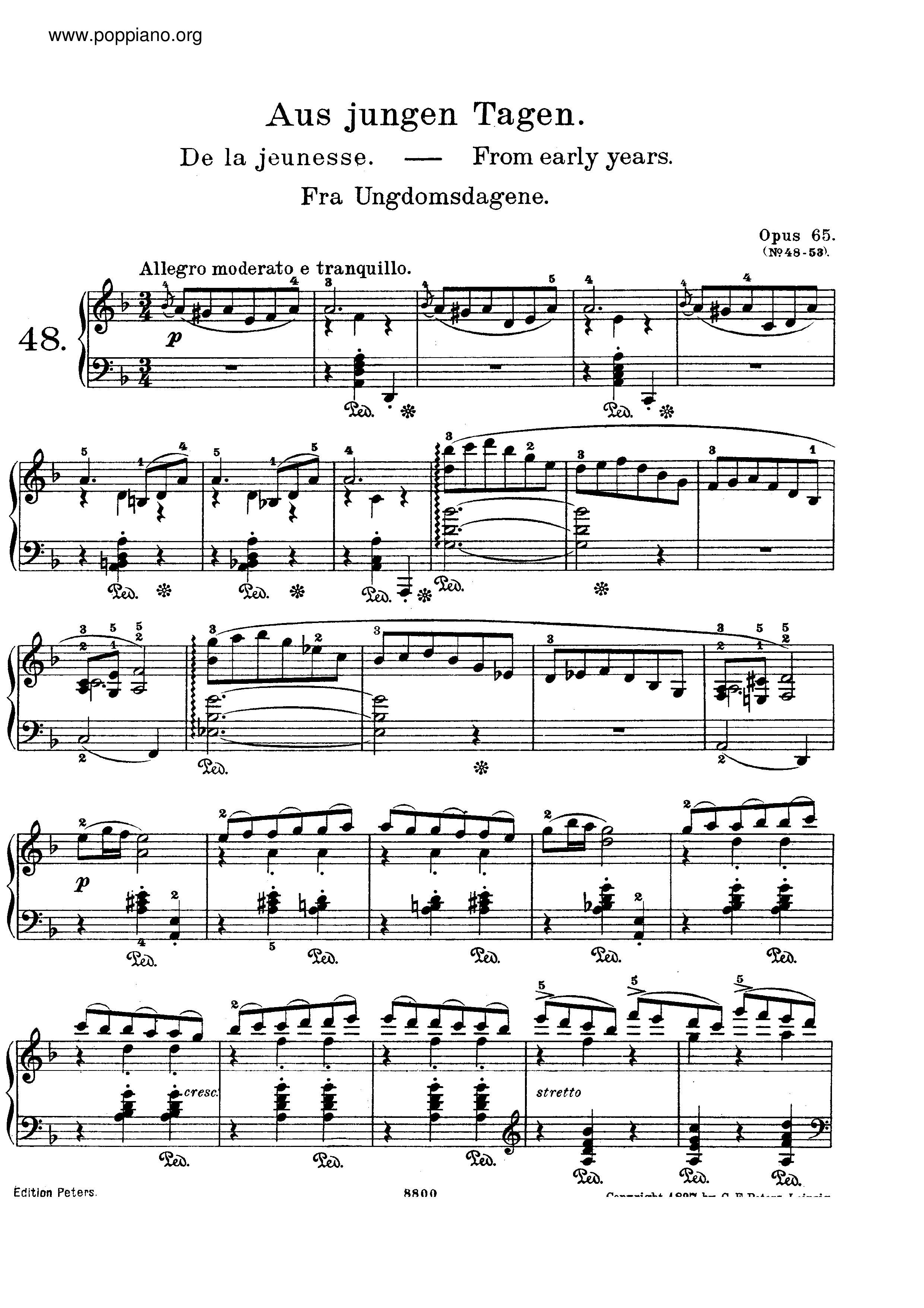 Lyric Pieces, Op.65 Score