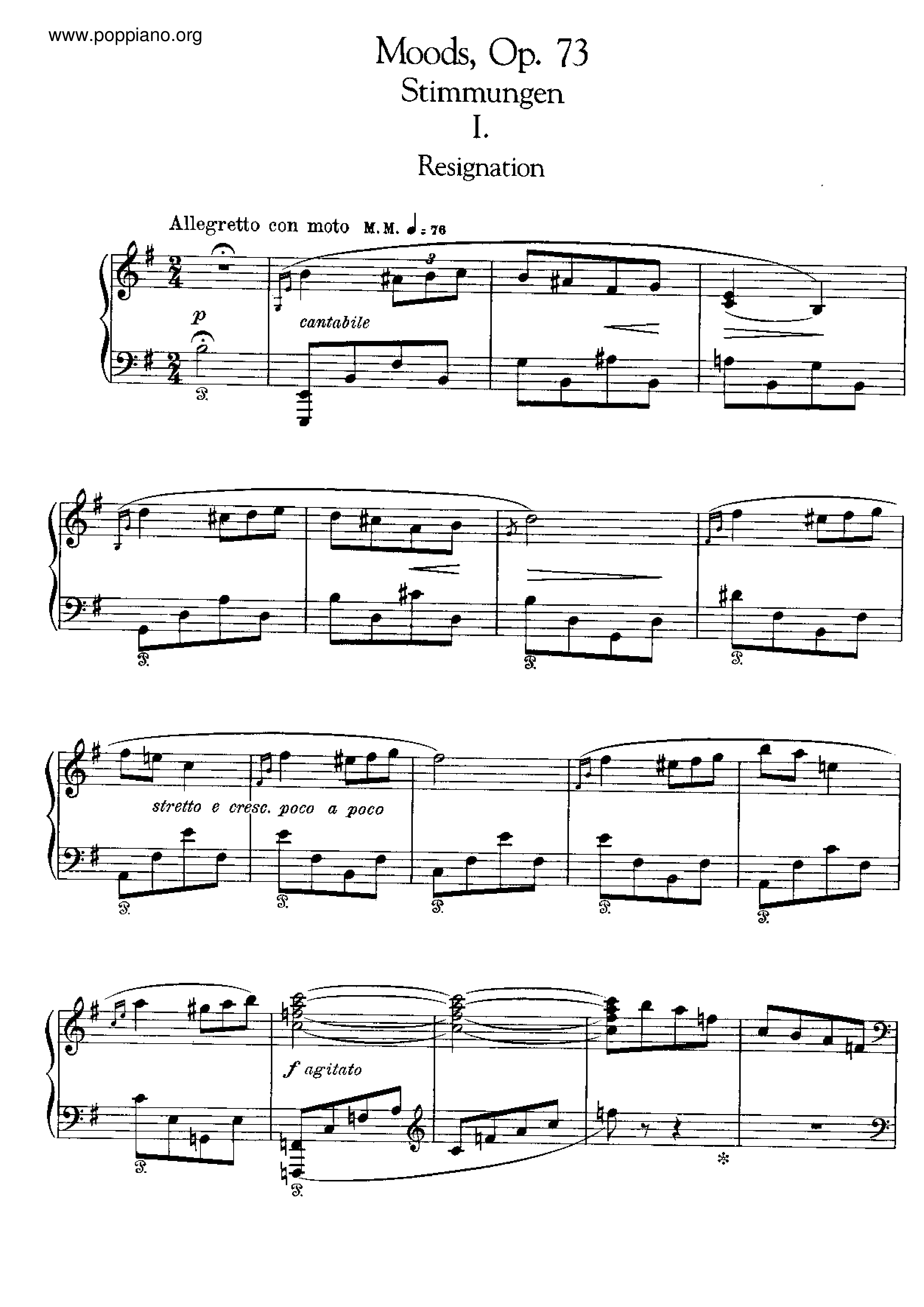 Moods, Op.73 Score