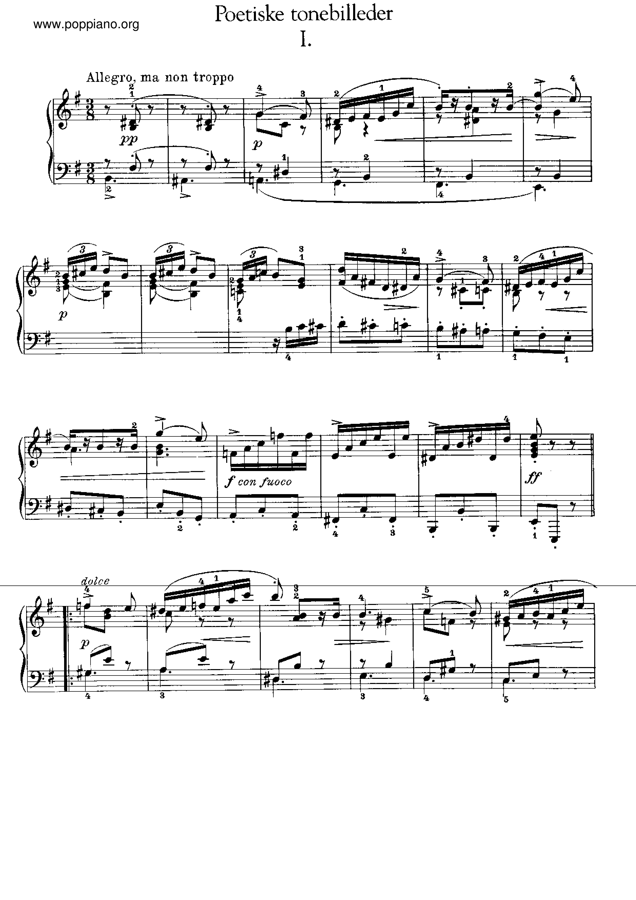 Poetic Tone-Picture, Op.3 Score