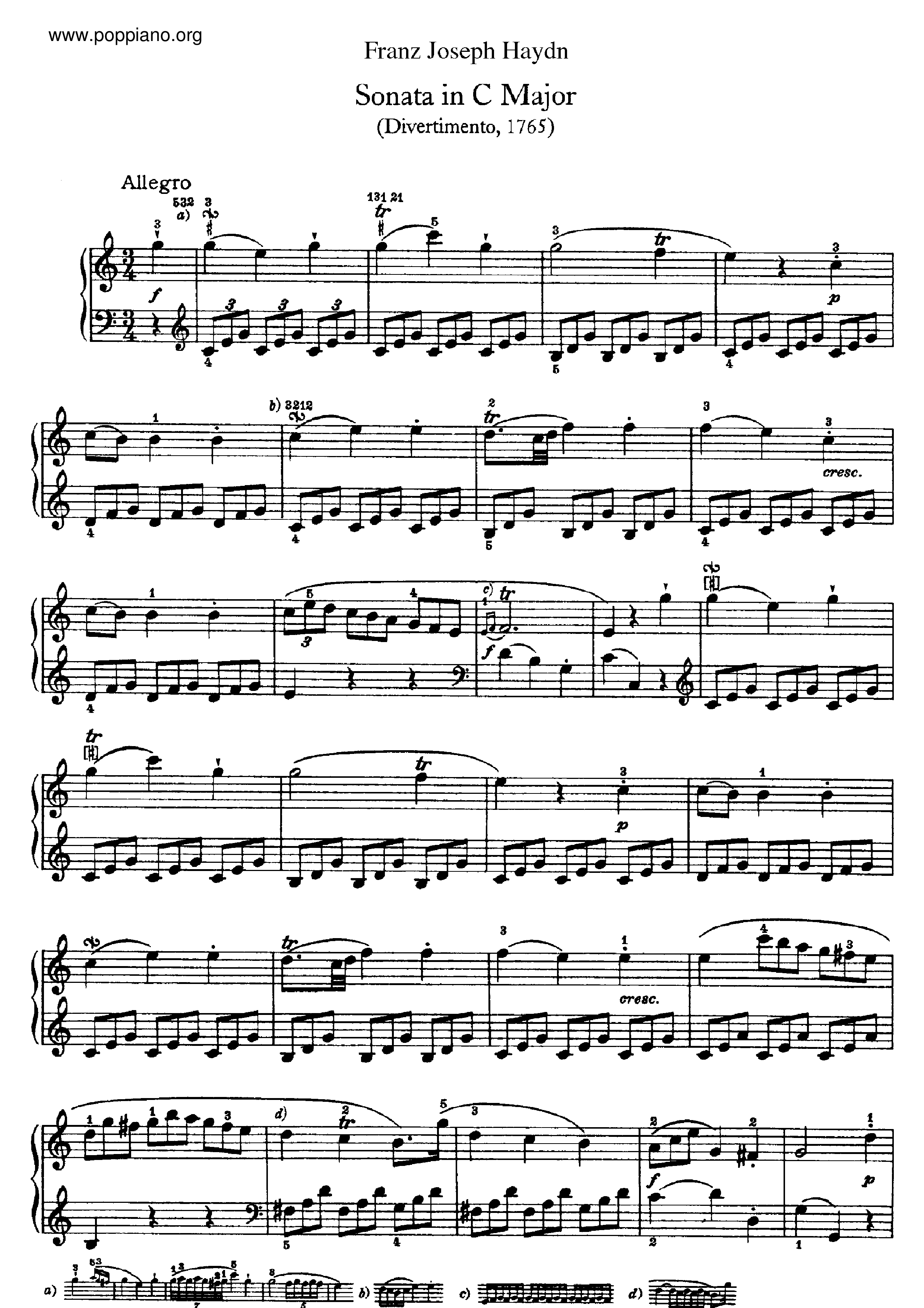 Sonata No.3 in C major琴譜