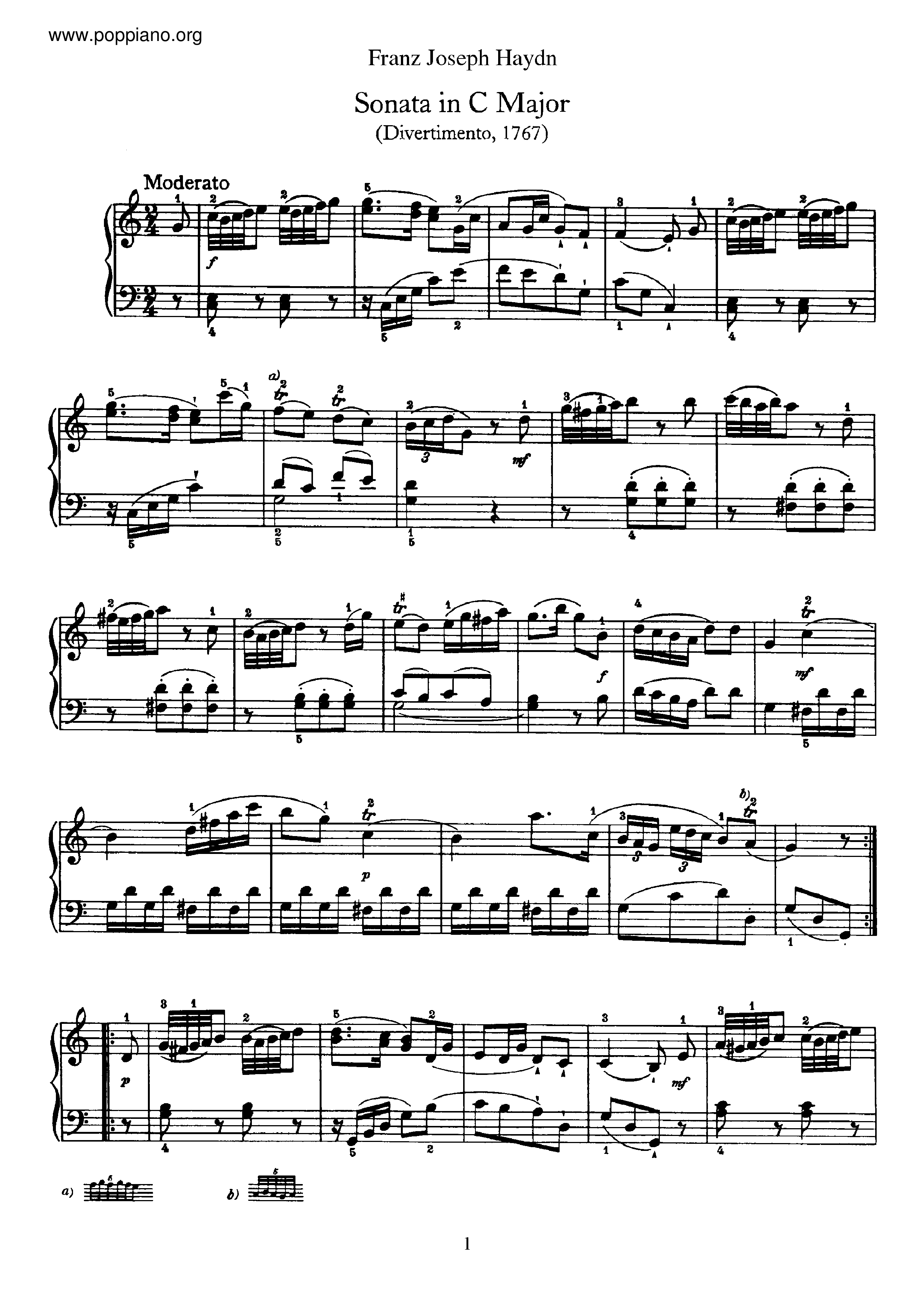 Sonata No.10 in C major琴譜