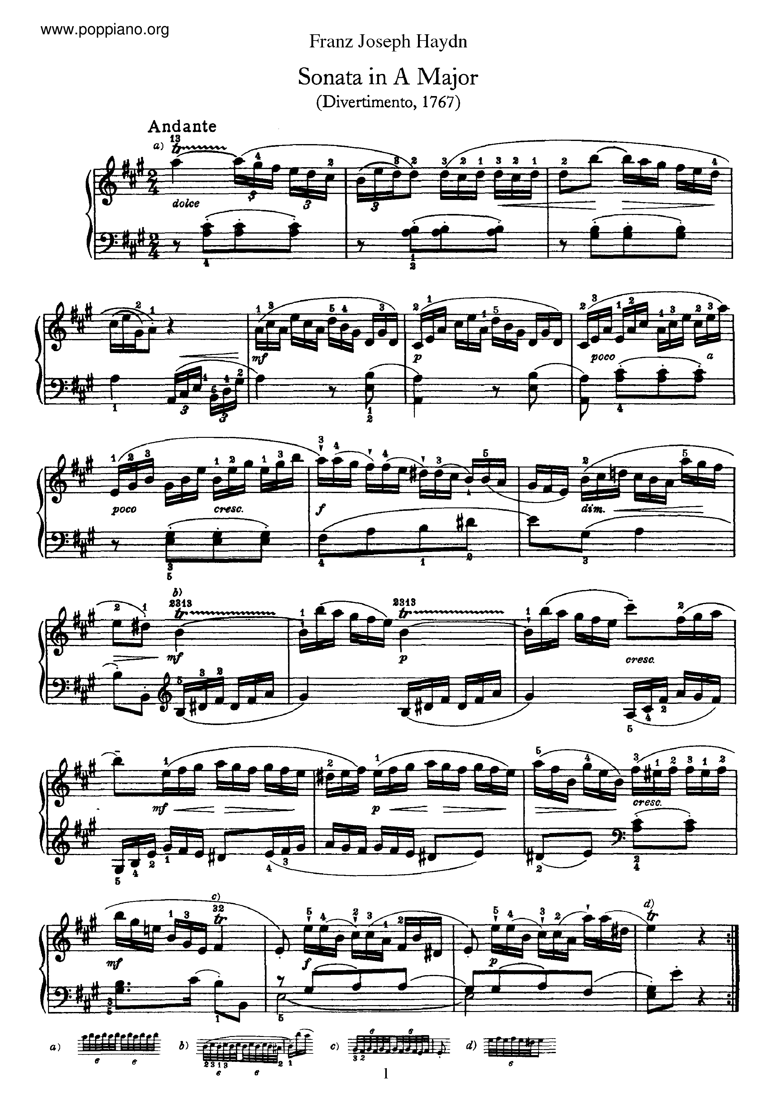 Sonata No.12 in A major琴谱