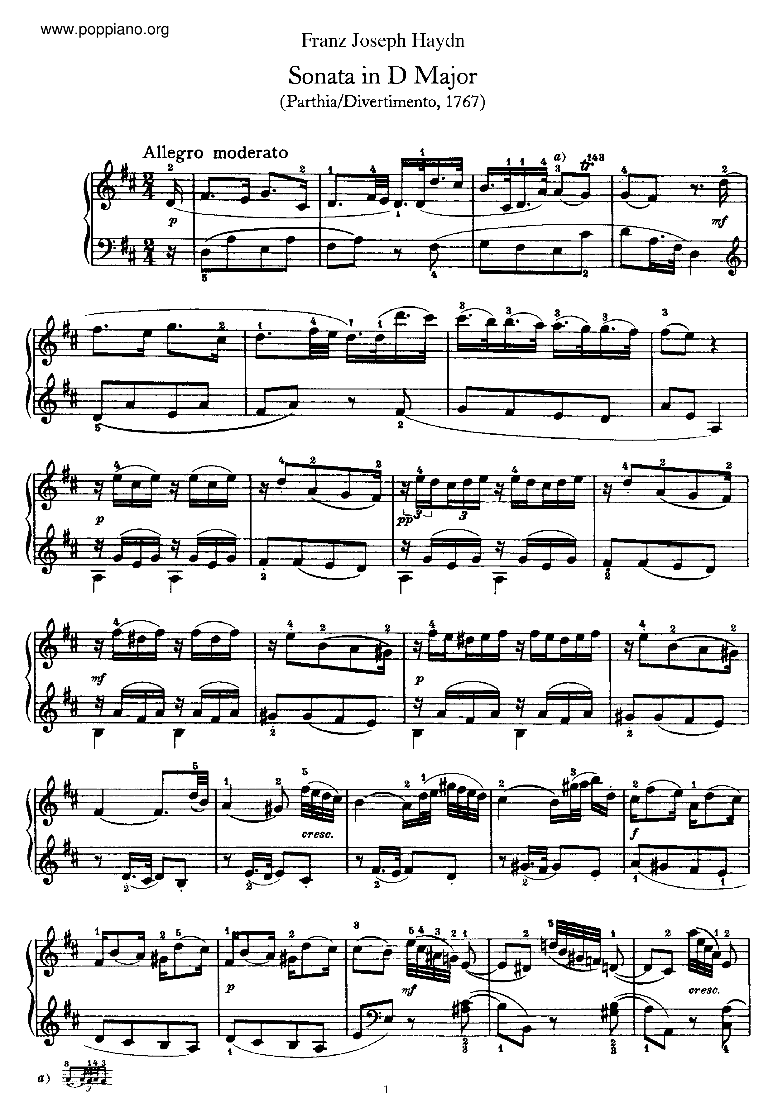 Sonata No.14 in D major琴譜