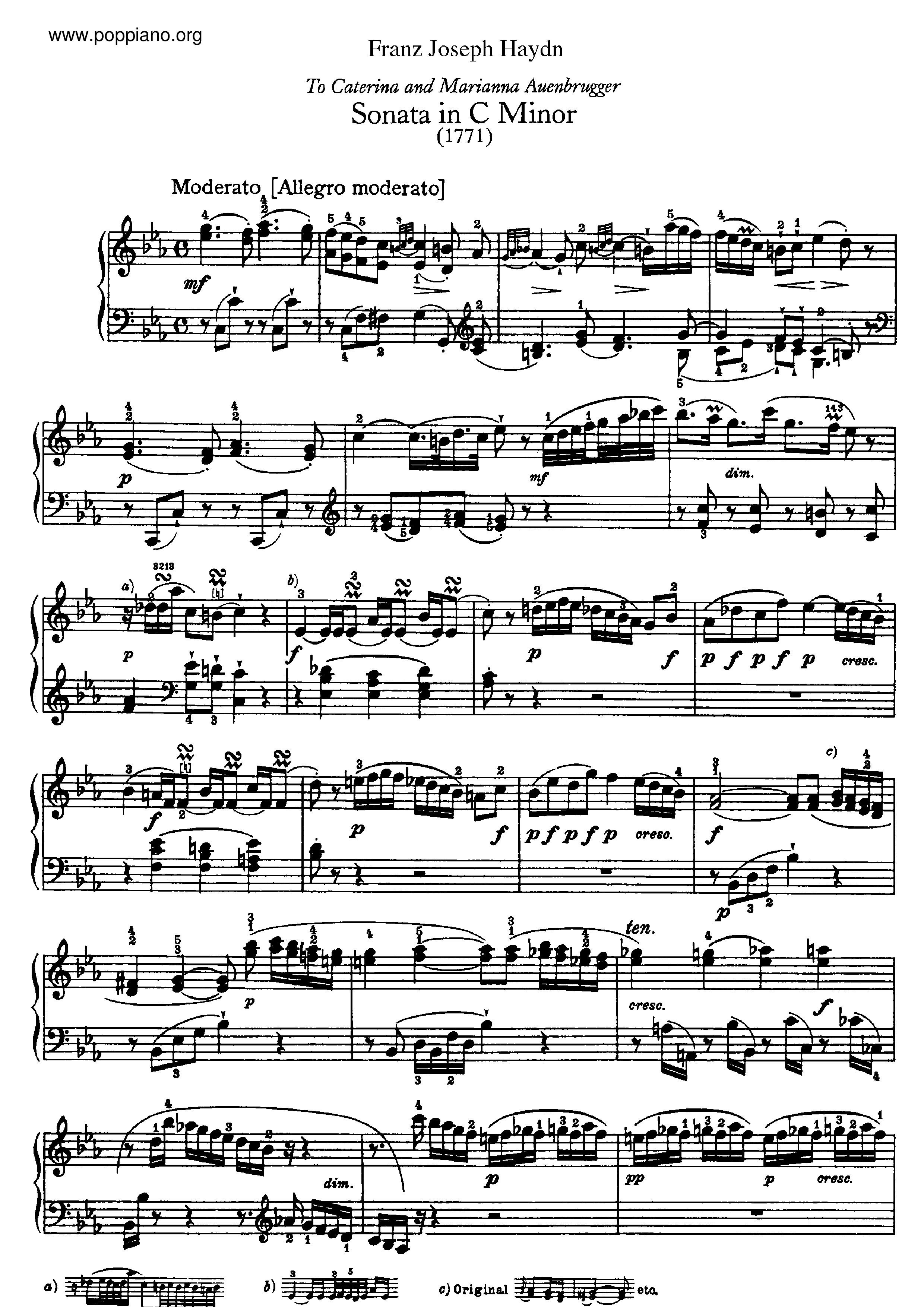 Sonata No.20 in c minor Score