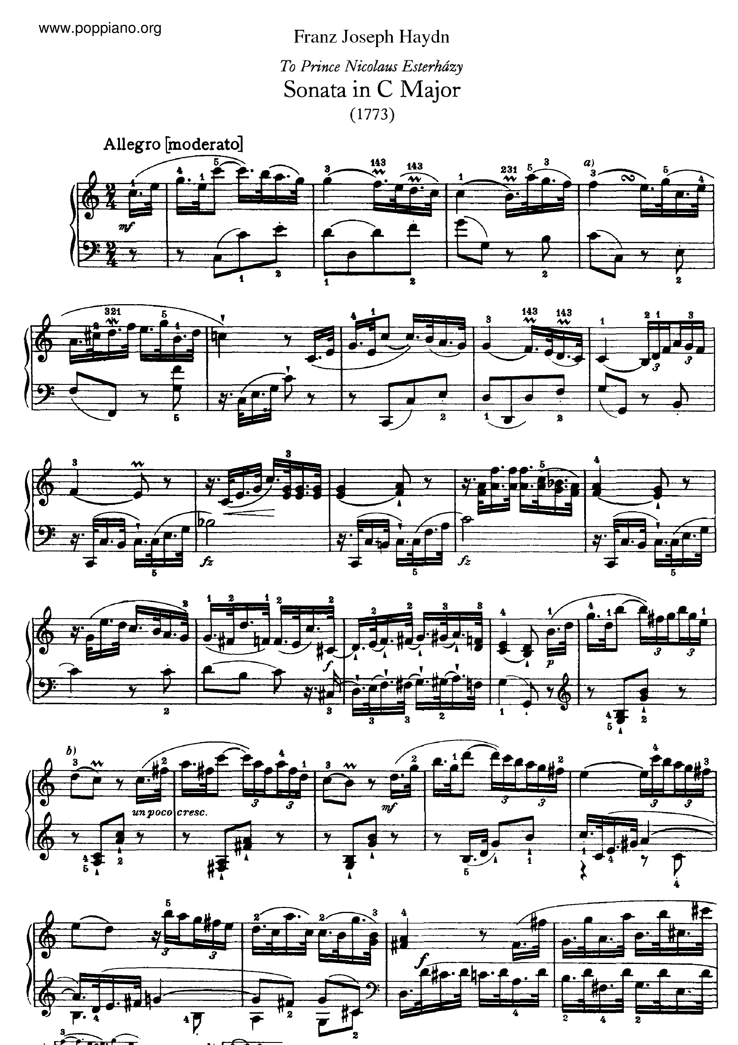 Sonata No.21 in C major琴譜
