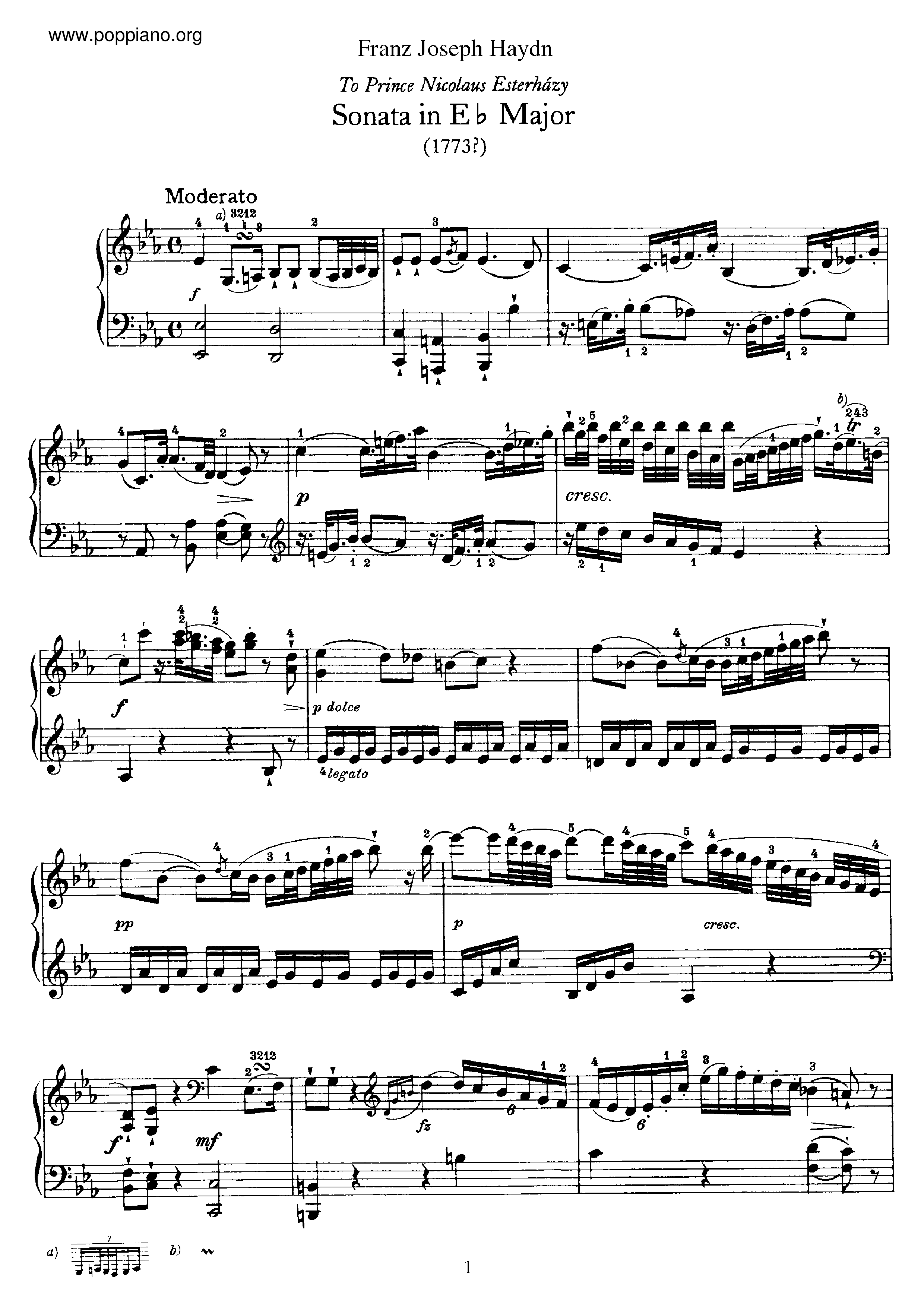Sonata No.25 in E flat major Score