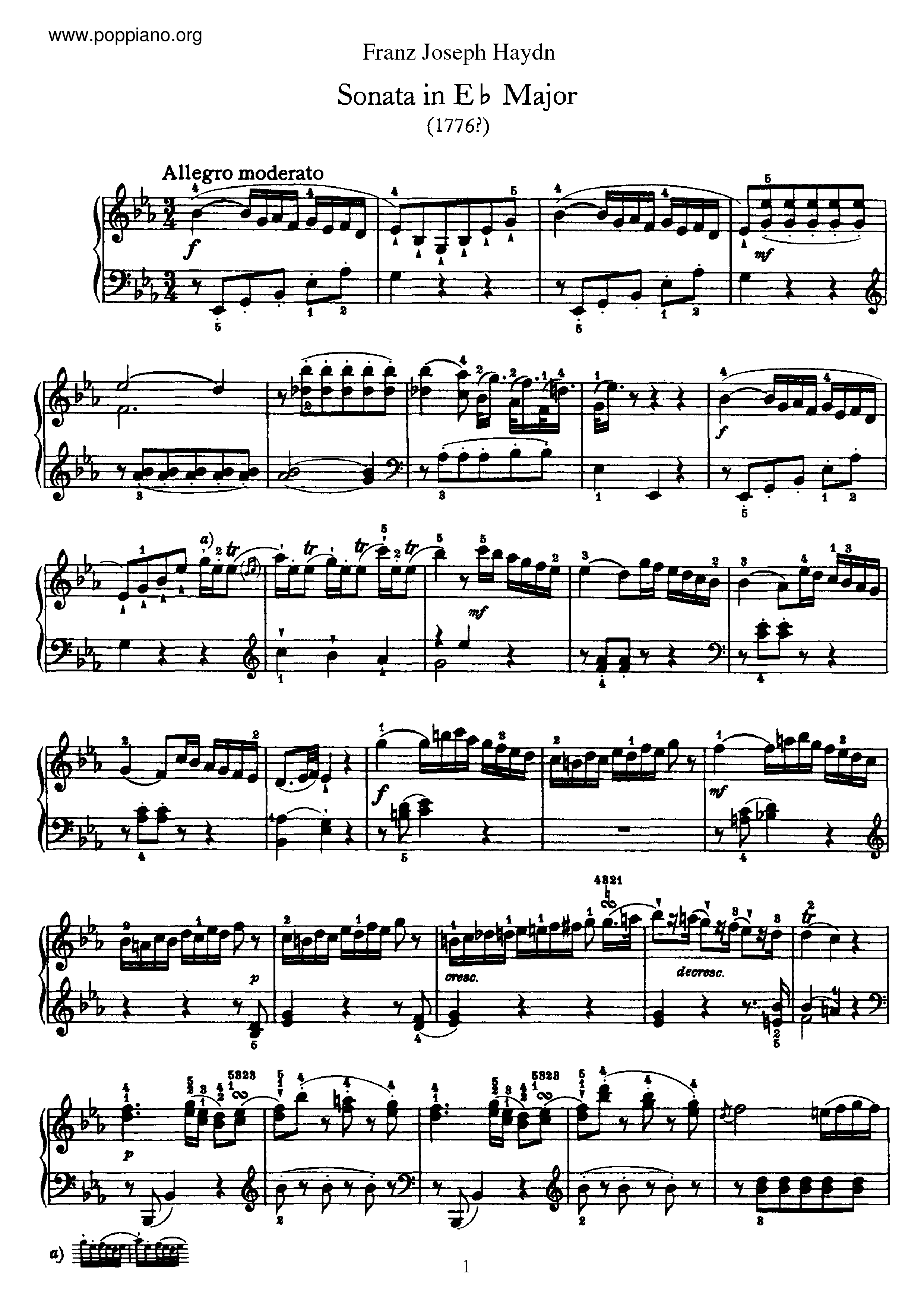 Sonata No.28 in E flat major Score