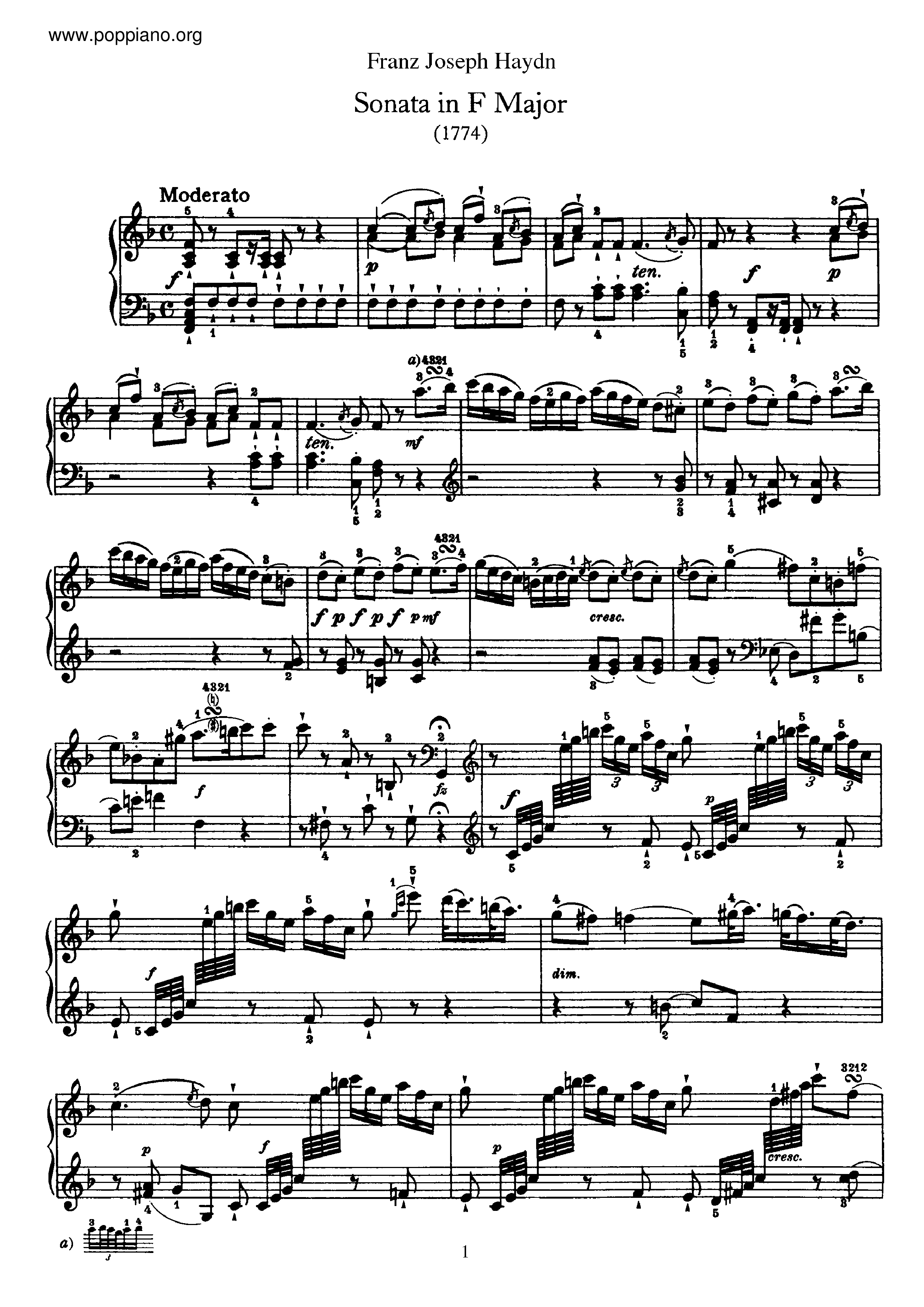 Sonata No.29 in F major Score