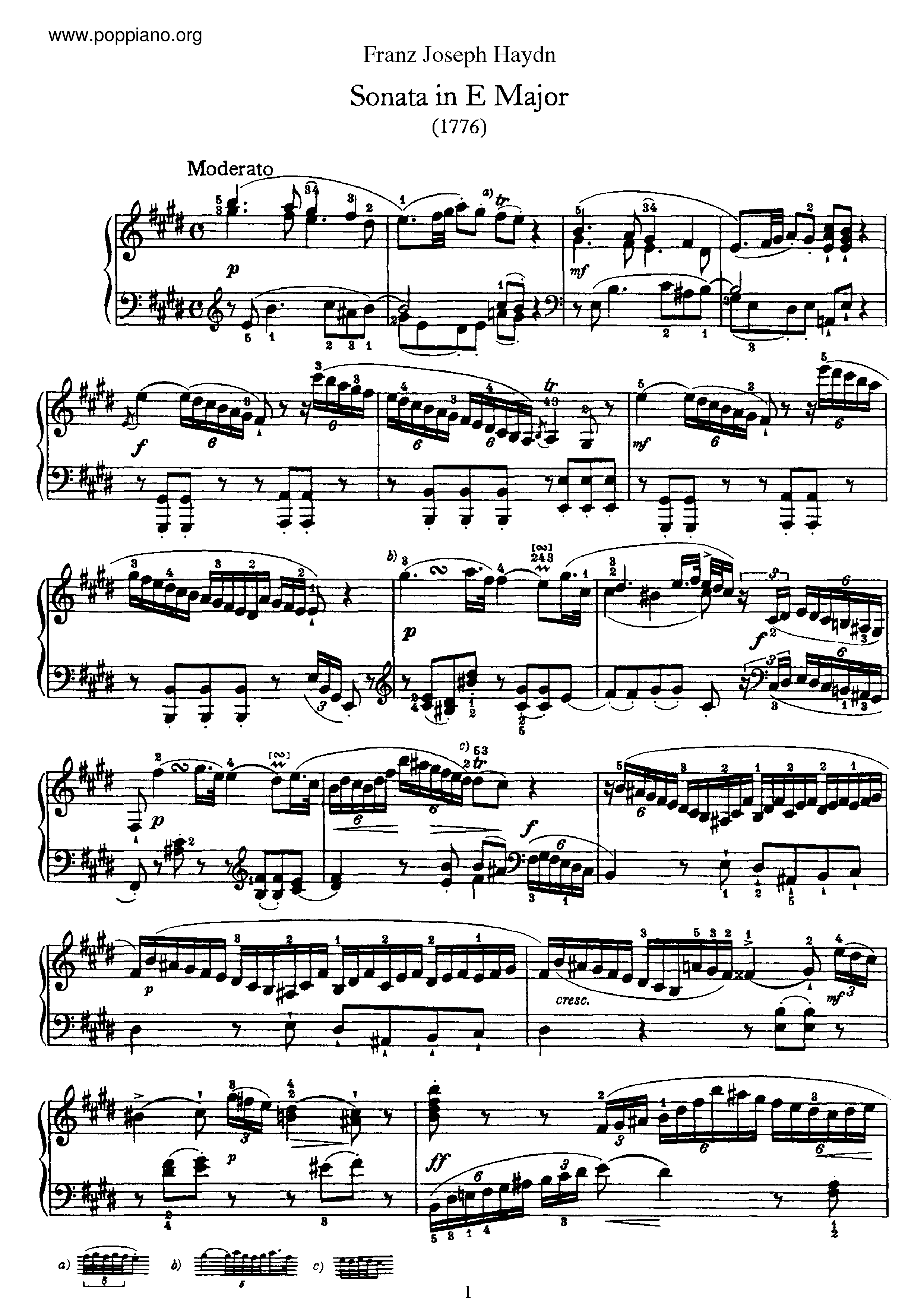 Sonata No.31 in E major琴谱