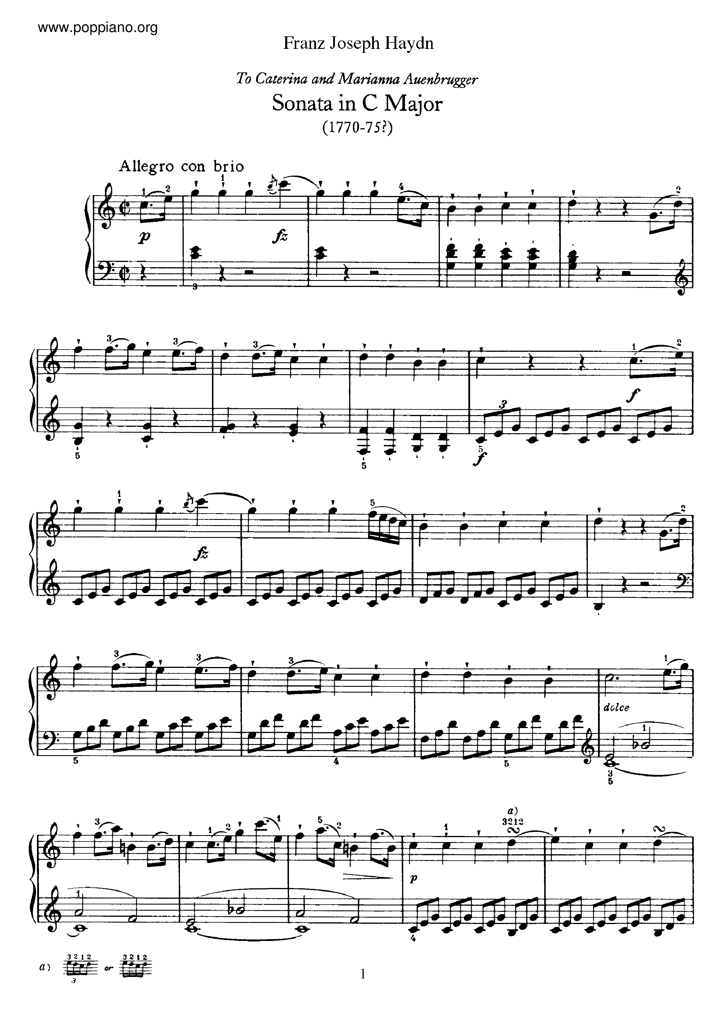 Sonata No.35 in C major Score